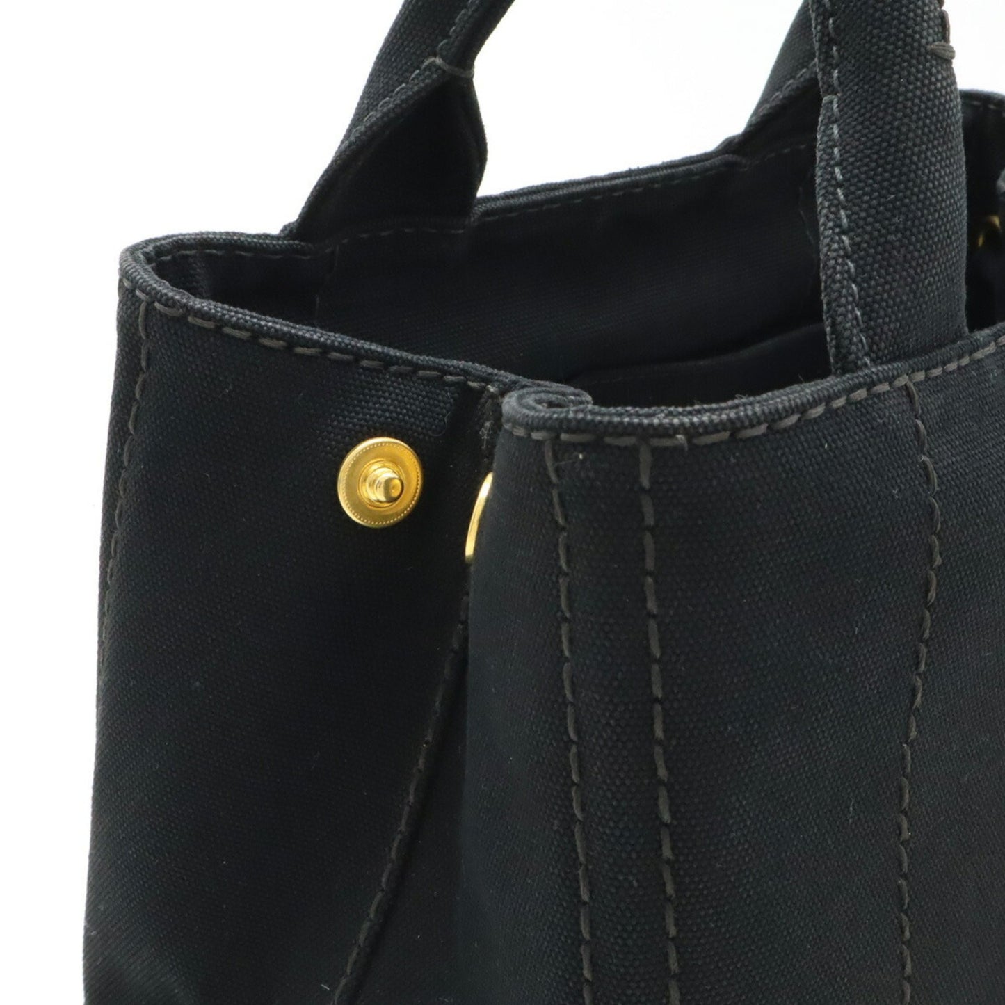 Prada Canapa, Black, Canvas, tote