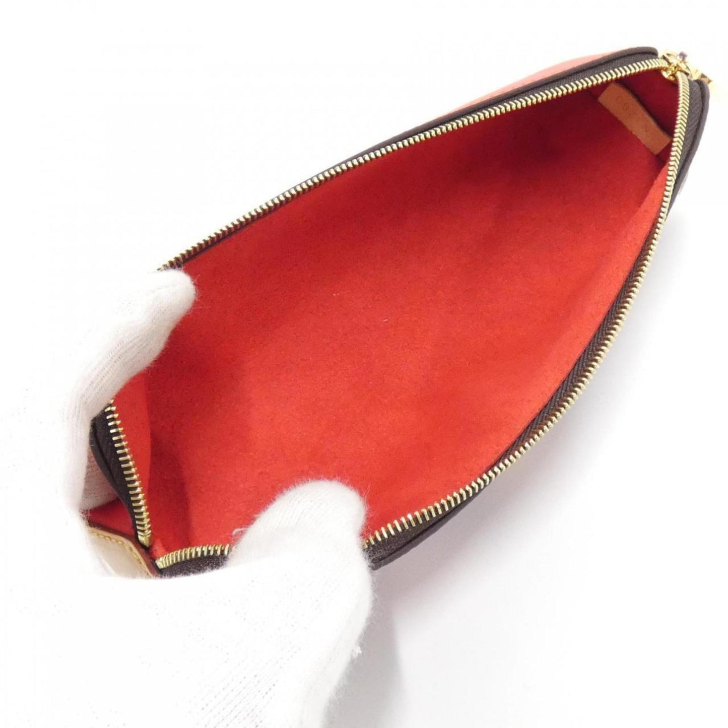 Louis Vuitton Trousse Elizabeth, Brown, "CANVAS, LEATHER", clutch