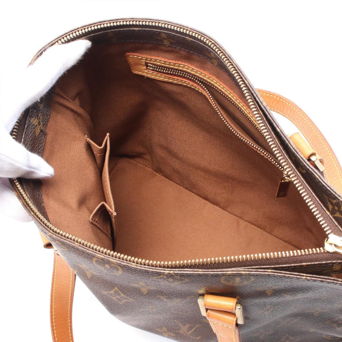 Louis Vuitton Cabas Piano, Brown, Canvas, shoulder