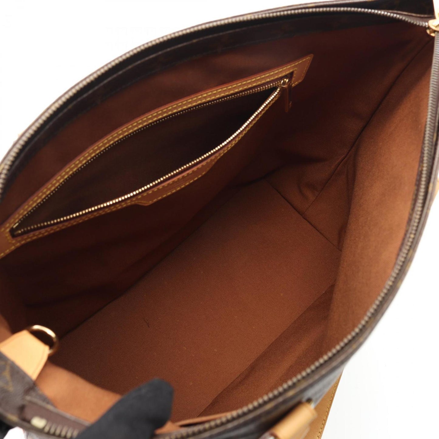 Louis Vuitton Cabas Mezzo, Brown, Canvas, tote