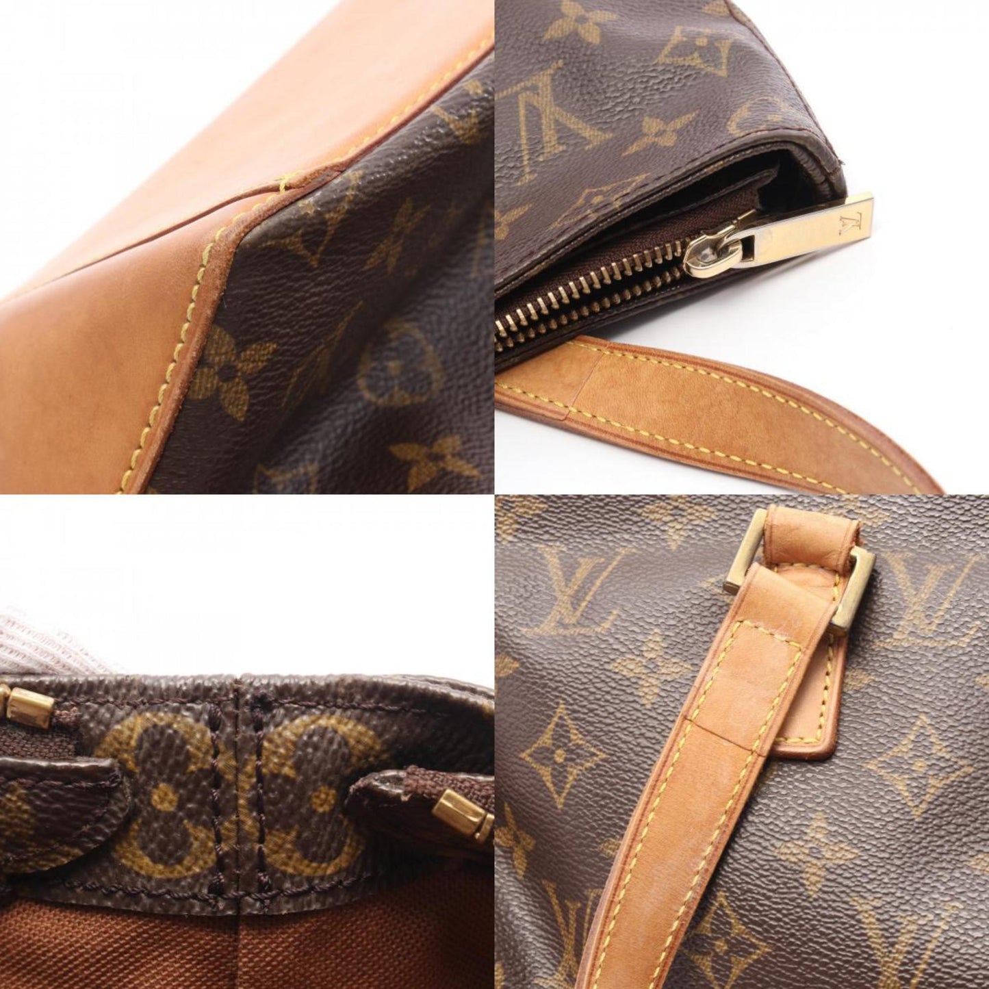 Louis Vuitton Cabas Piano, Brown, Canvas, shoulder