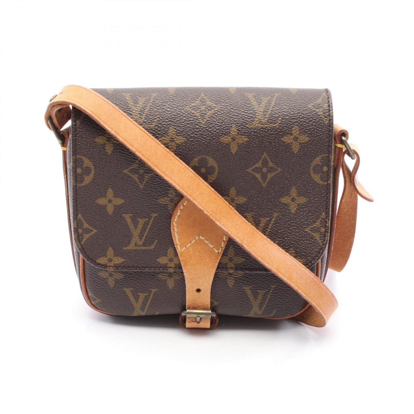 Louis Vuitton Cartouchière, Brown, Canvas, shoulder