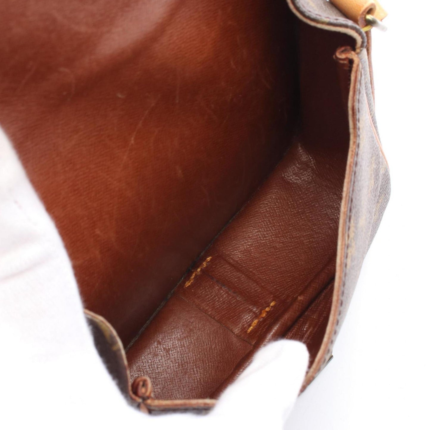 Louis Vuitton Cartouchière, Brown, Canvas, shoulder