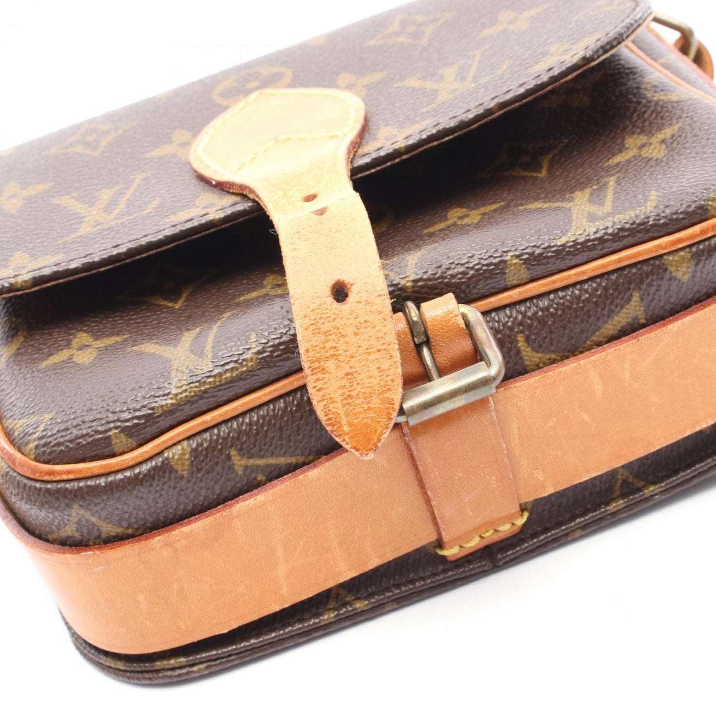 Louis Vuitton Cartouchière, Brown, Canvas, shoulder