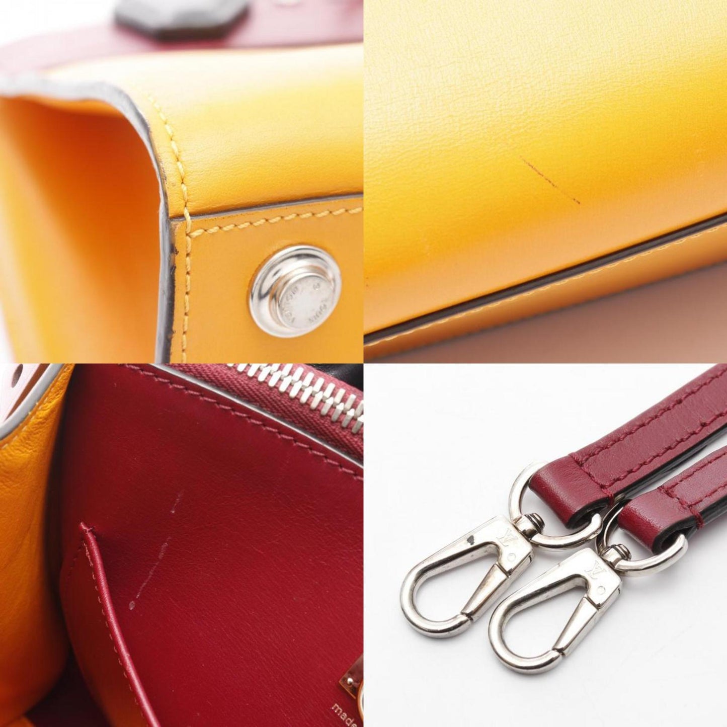 Louis Vuitton City steamer, Yellow, Leather, handbag