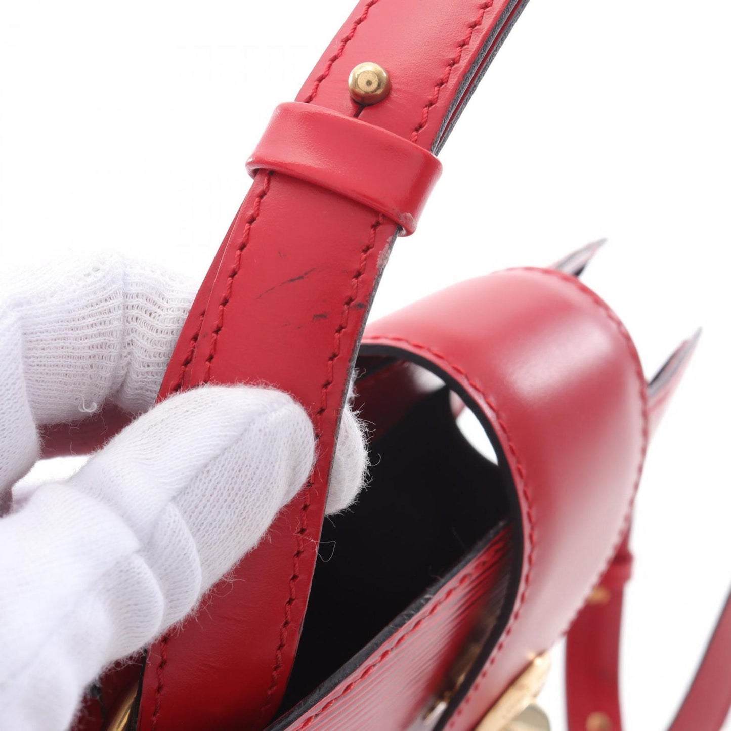 Louis Vuitton Cluny, Red, Leather, shoulder