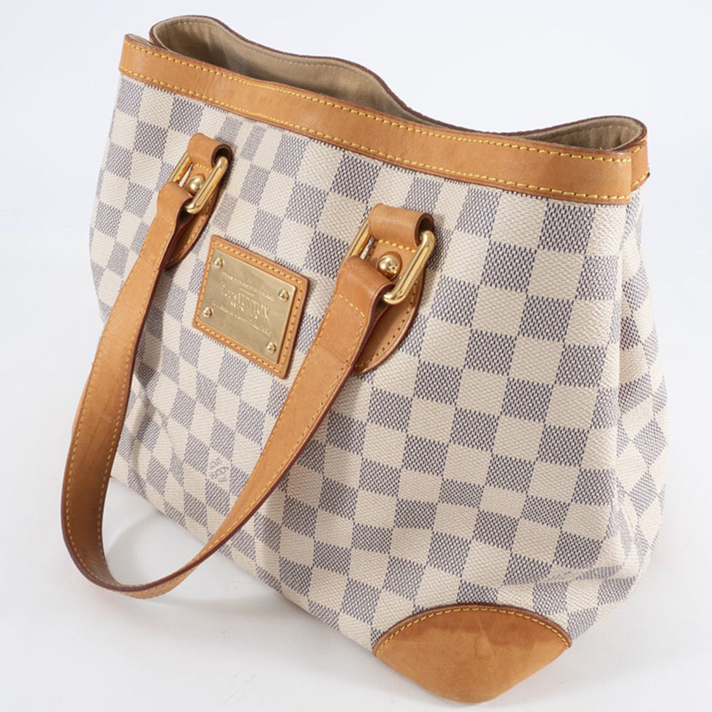 Louis Vuitton Hampstead, White, Canvas, handbag