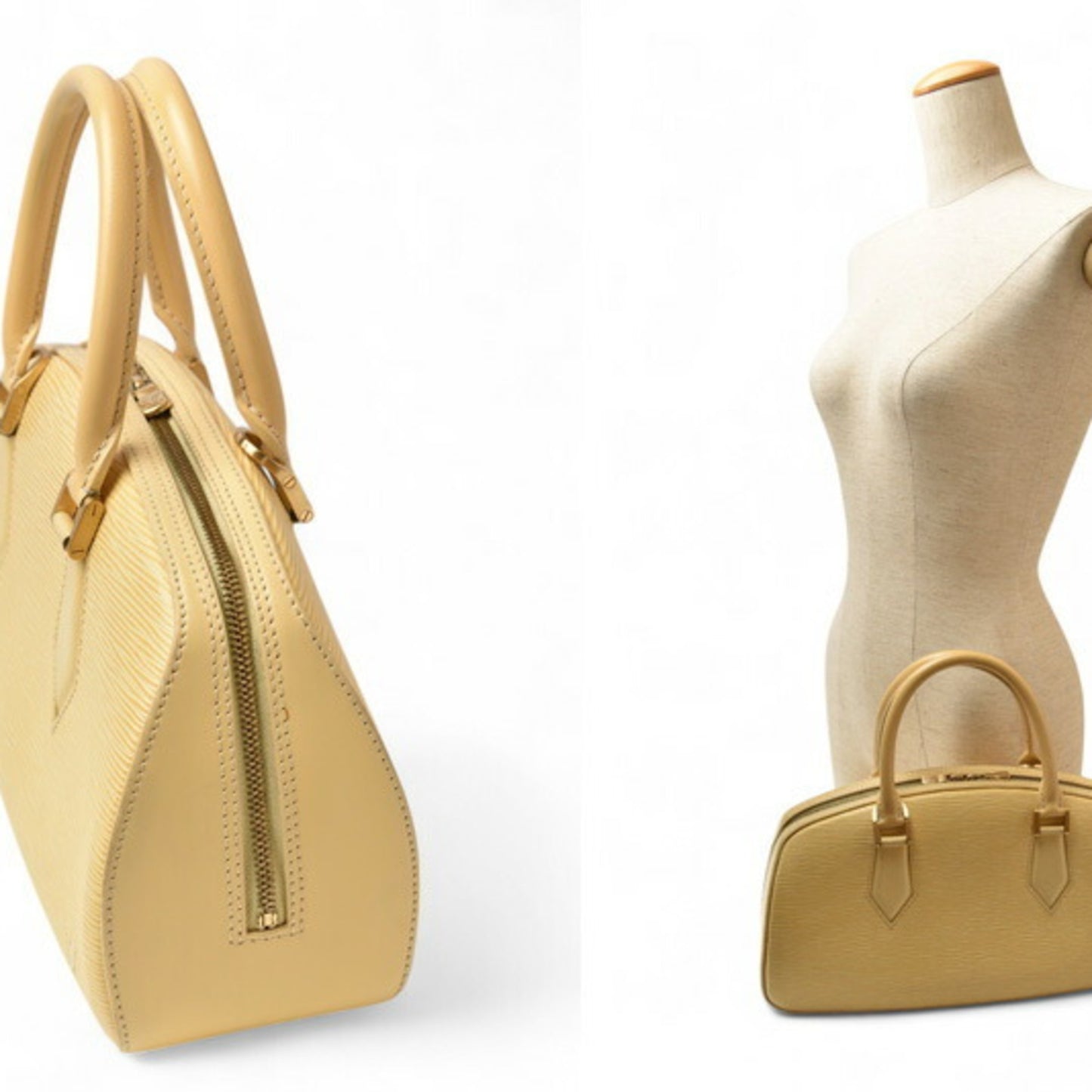 Louis Vuitton Jasmin, Yellow, Leather, handbag