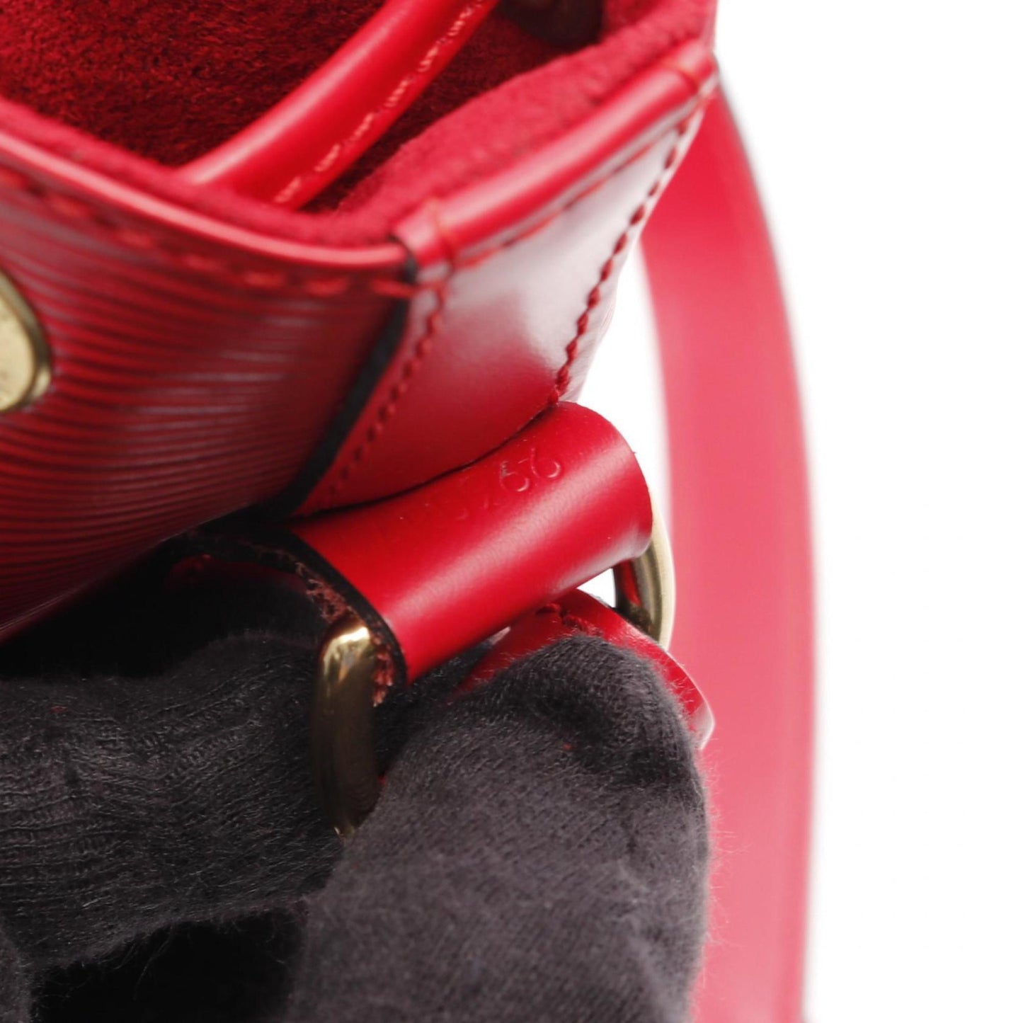 Louis Vuitton Noe, Red, Leather, shoulder