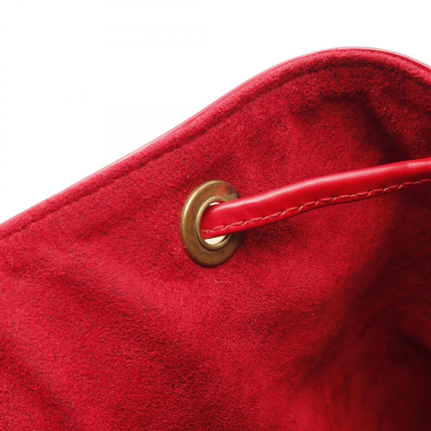 Louis Vuitton Noe, Red, Leather, shoulder