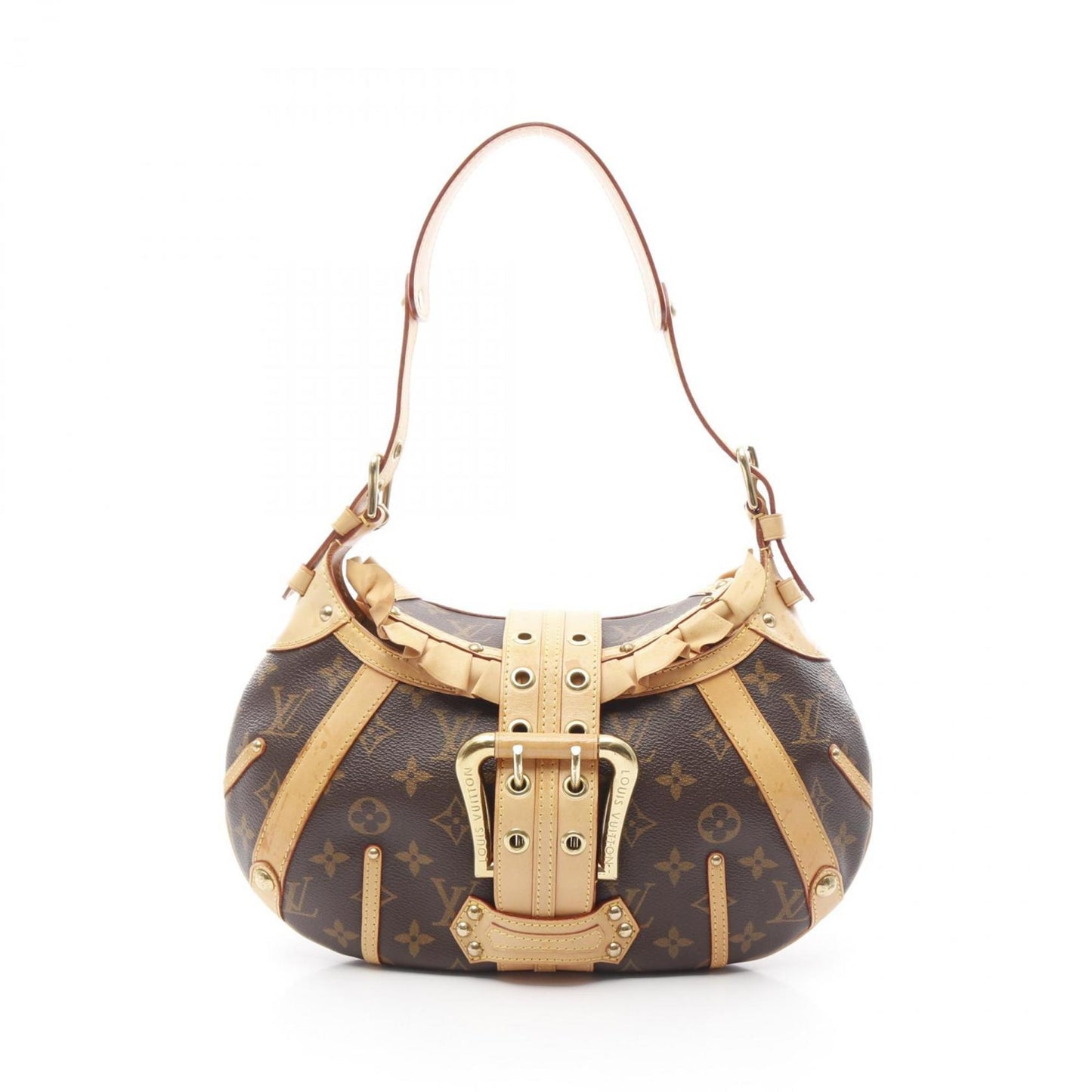 Louis Vuitton Leonor, Brown, Canvas, shoulder