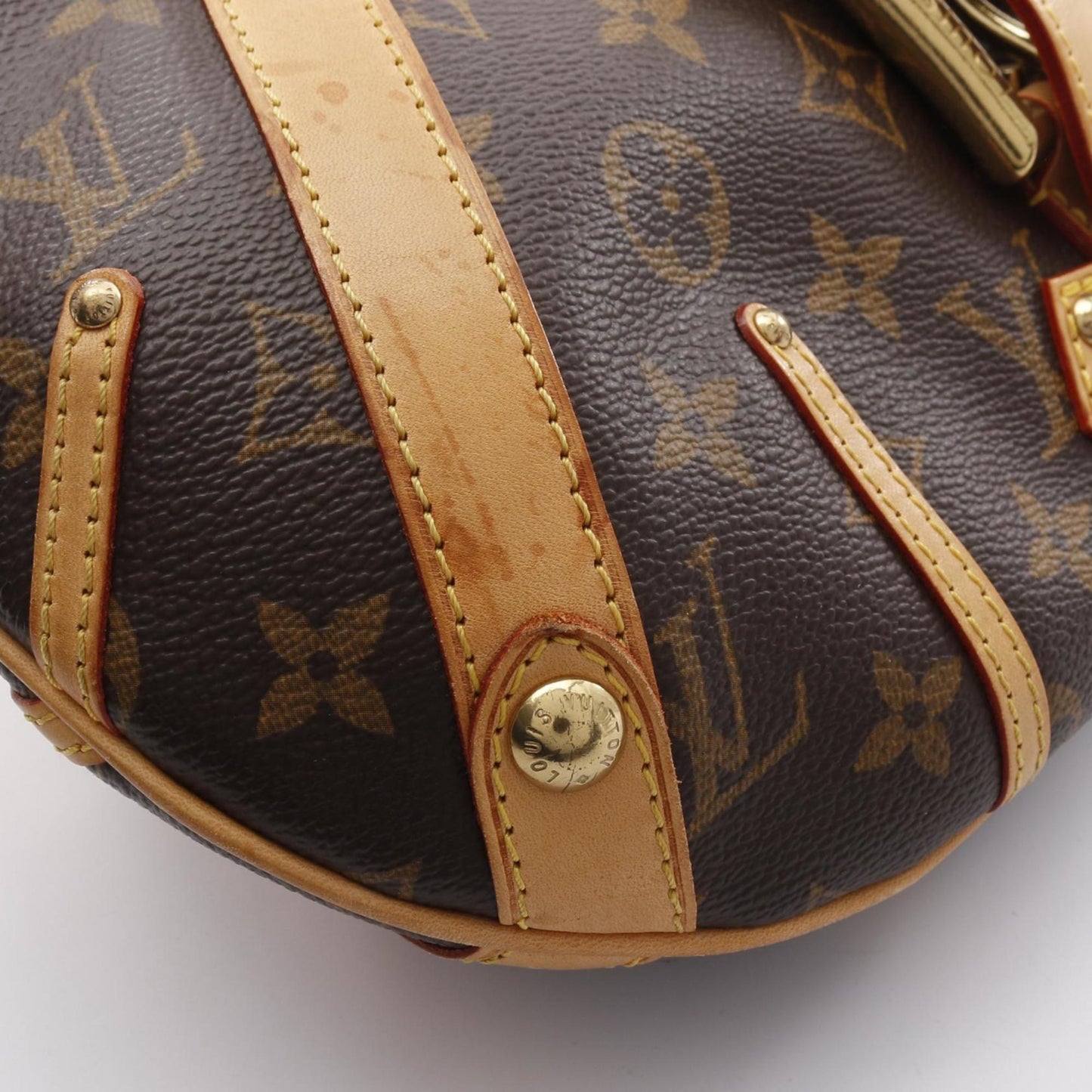 Louis Vuitton Leonor, Brown, Canvas, shoulder