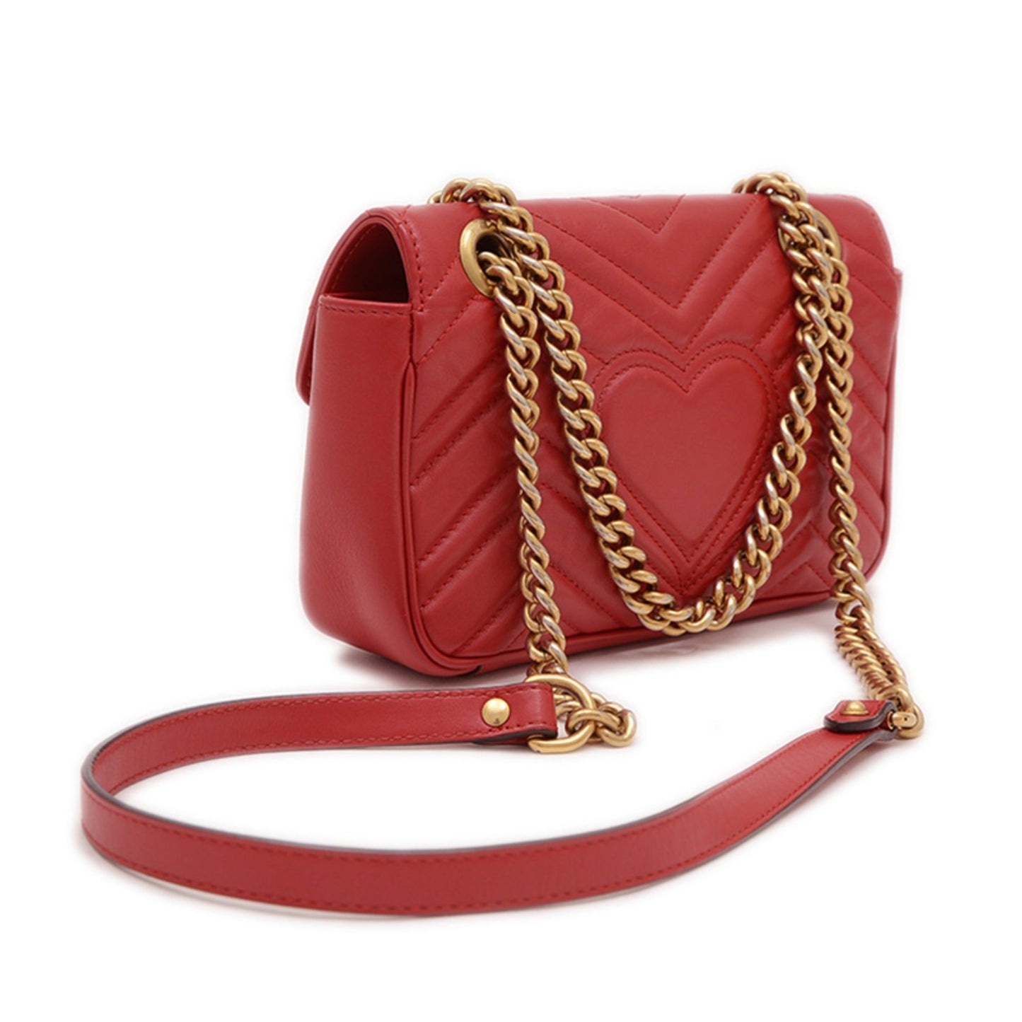 Gucci Marmont, Red, Leather, shoulder