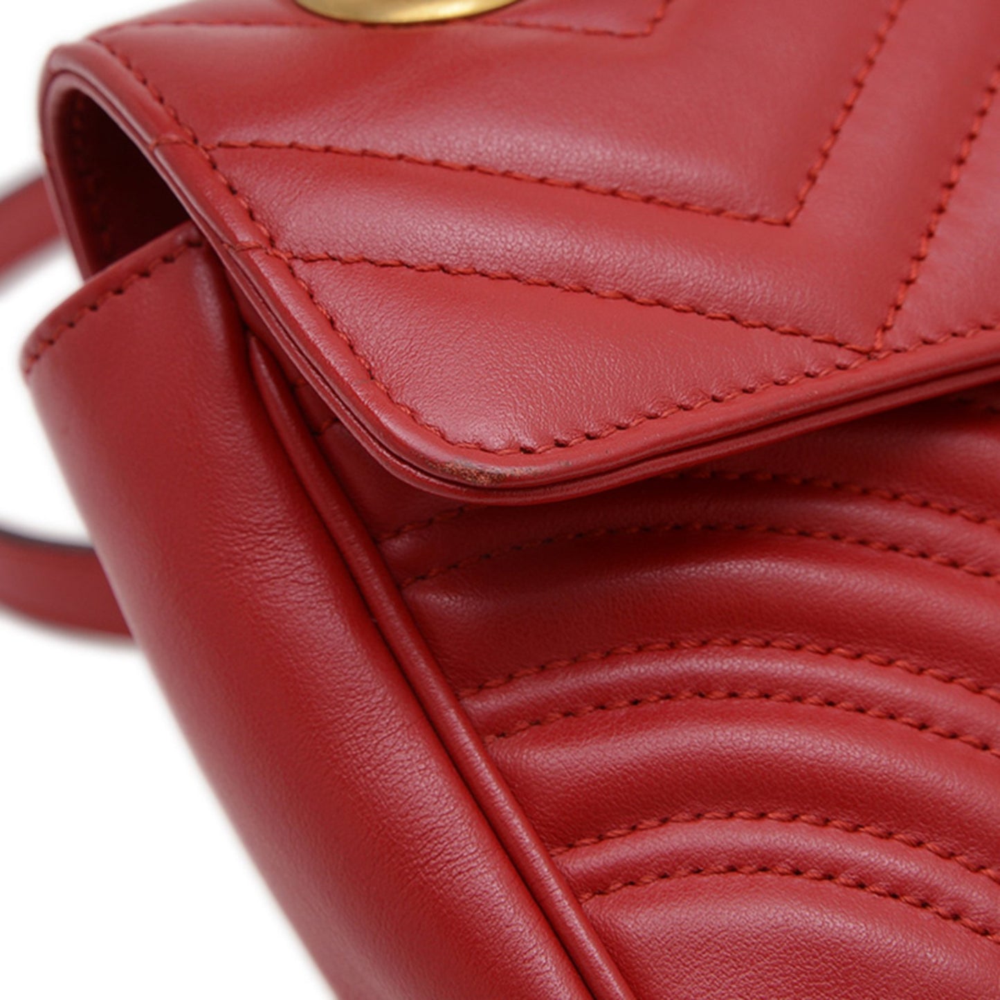 Gucci Marmont, Red, Leather, shoulder