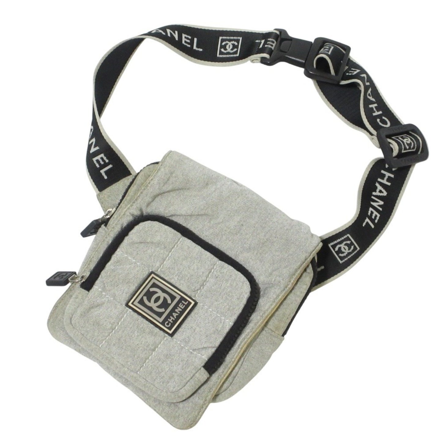 Chanel Sport line, Grey, Canvas, clutch