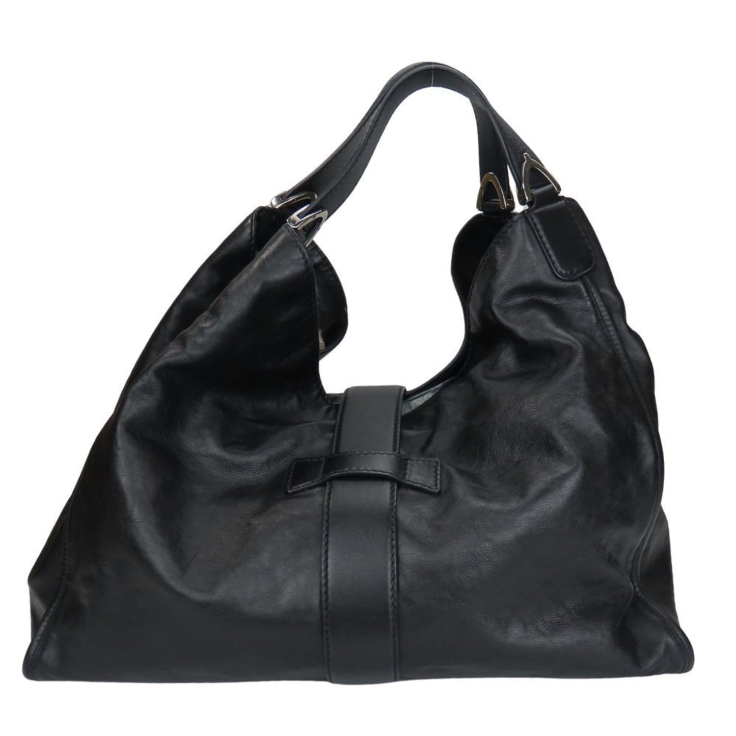 Gucci Soft Stirrup, Black, Leather, tote