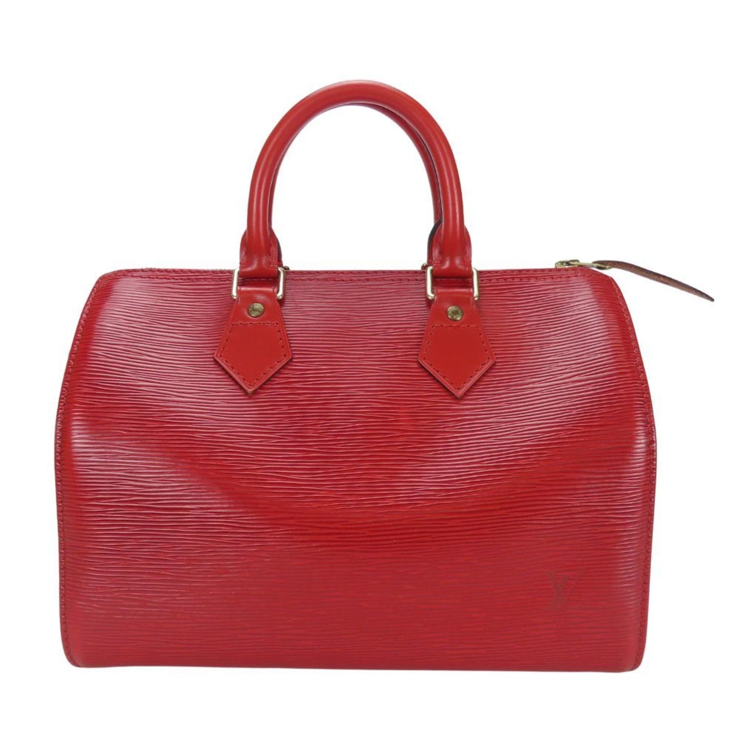 Louis Vuitton Speedy 25, Red, Leather, handbag