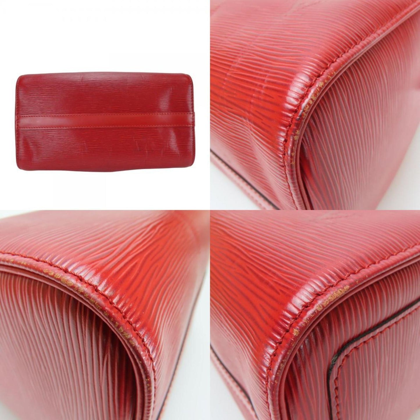 Louis Vuitton Speedy 25, Red, Leather, handbag
