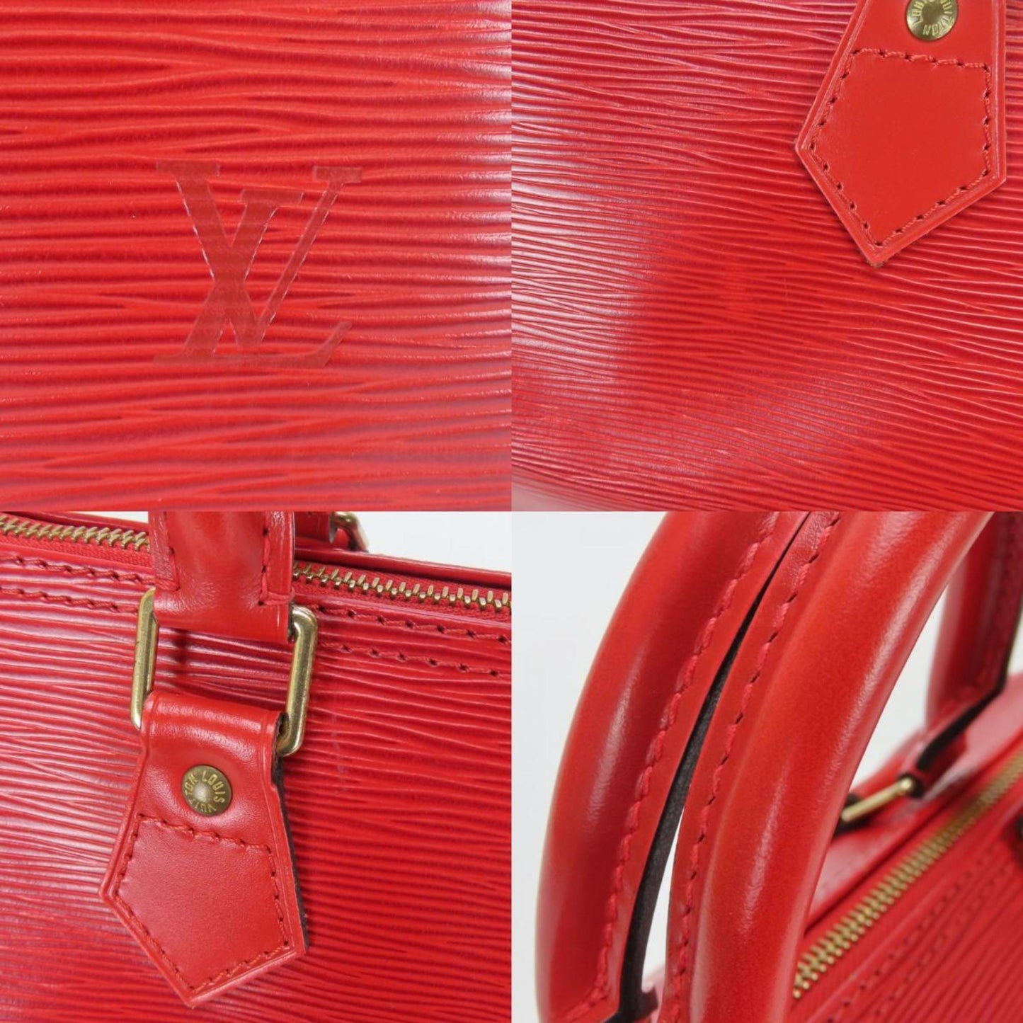Louis Vuitton Speedy 25, Red, Leather, handbag
