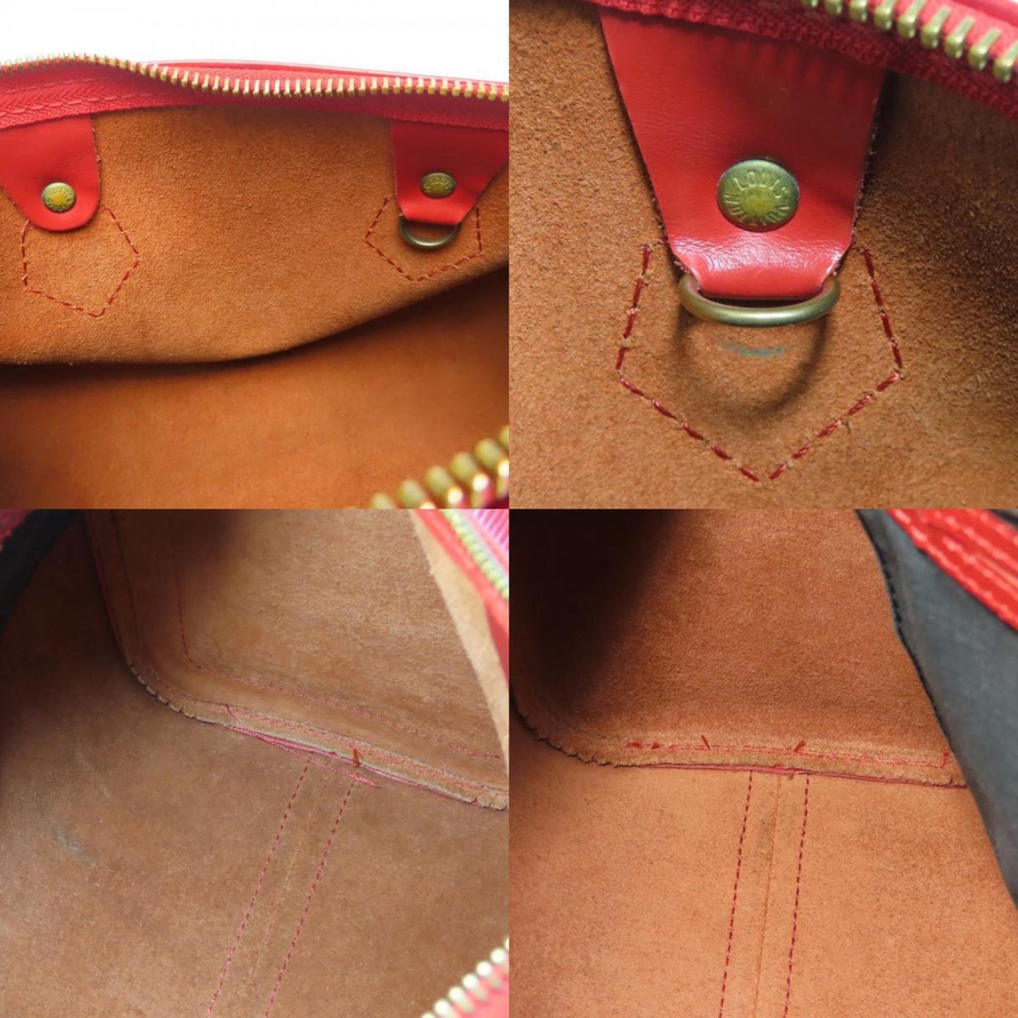 Louis Vuitton Speedy 25, Red, Leather, handbag