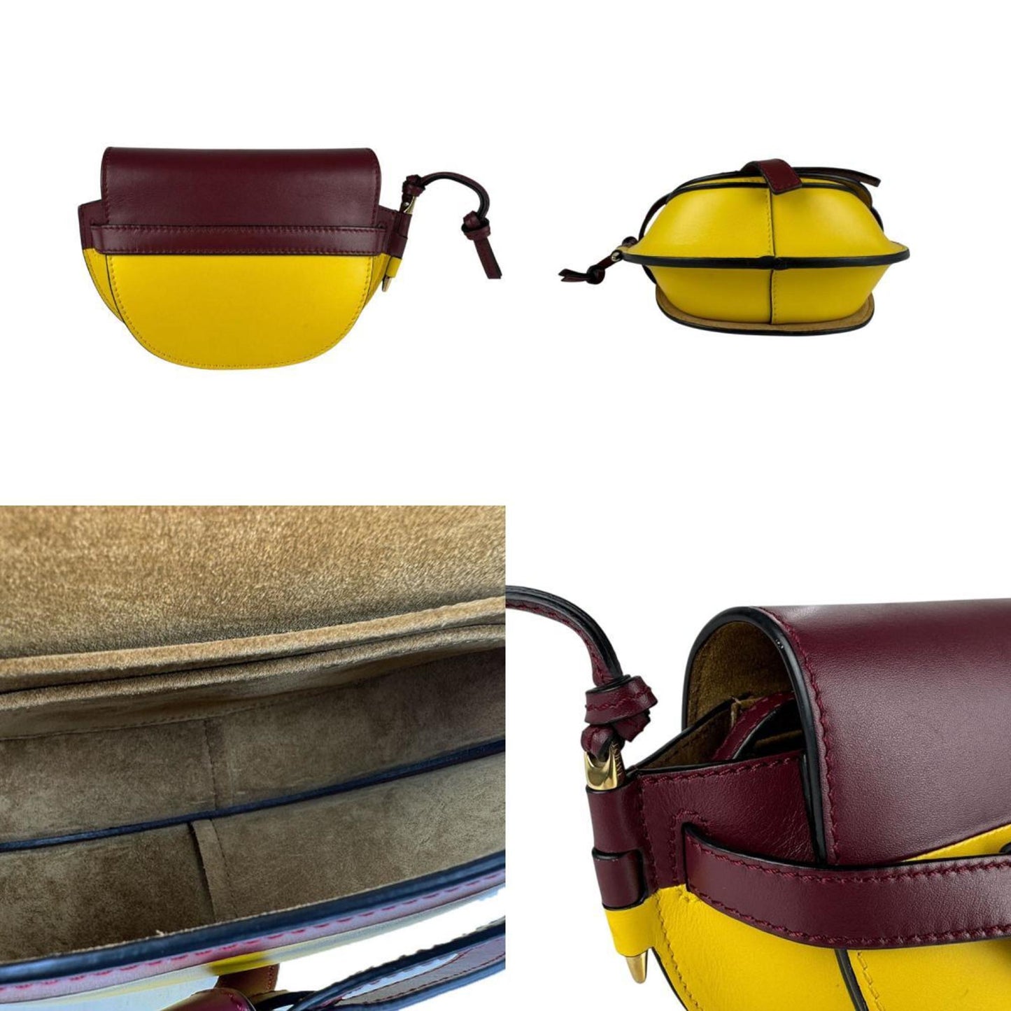 Loewe Gate, Burgundy, Leather, shoulder