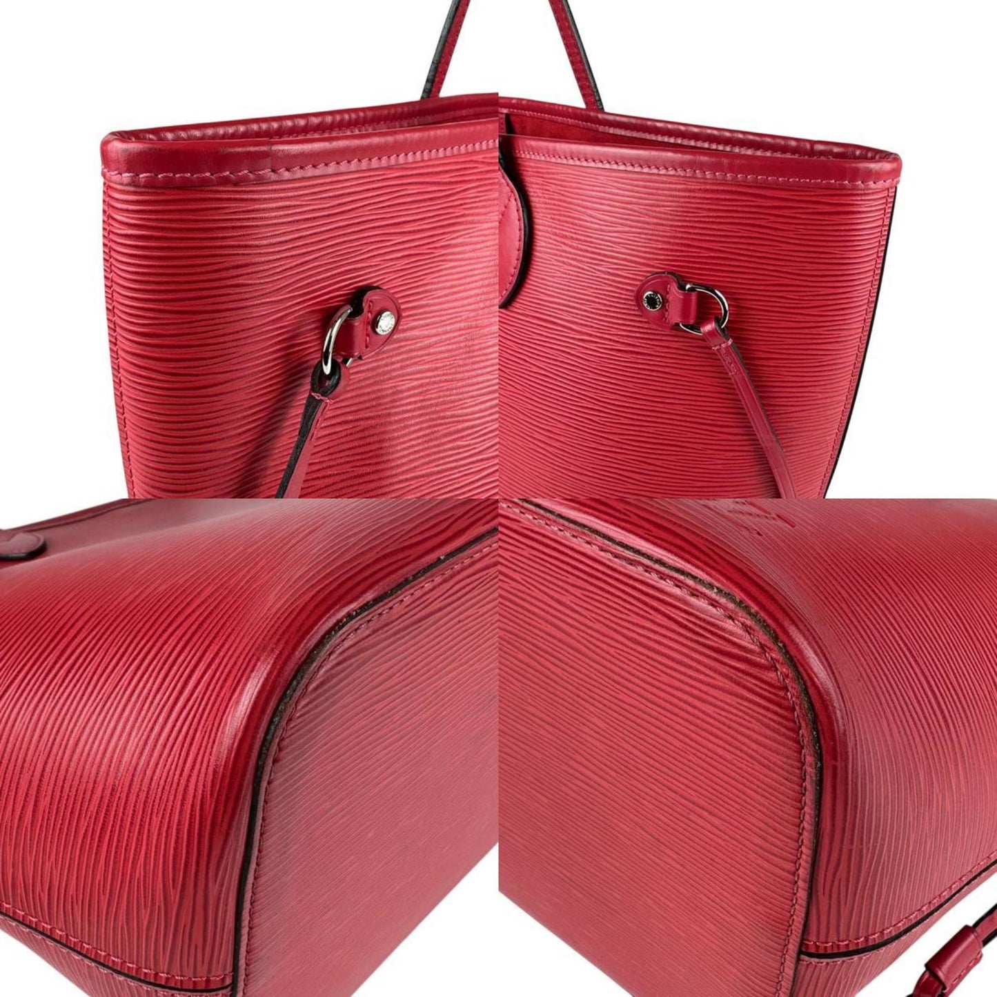 Louis Vuitton Neverfull MM, Burgundy, Leather, tote