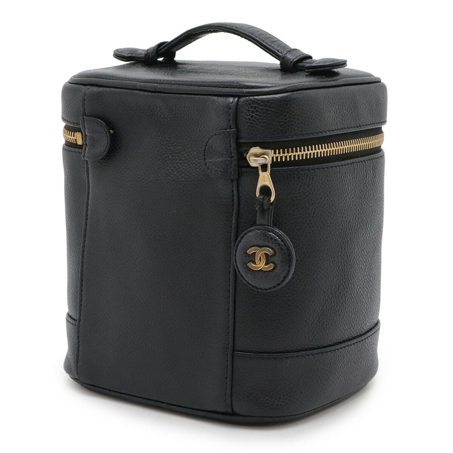 Chanel Vanity, Black, Leather, handbag