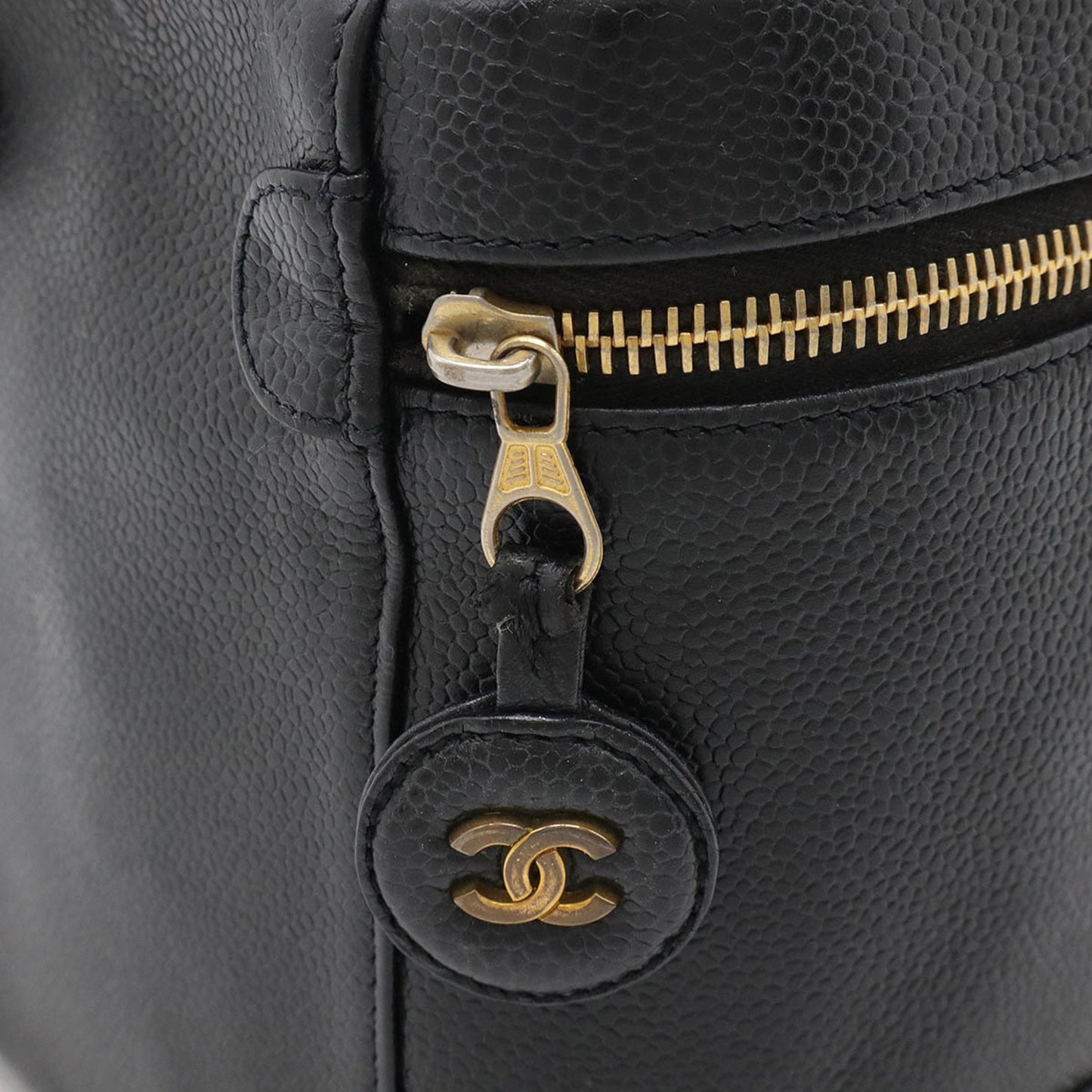 Chanel Vanity, Black, Leather, handbag