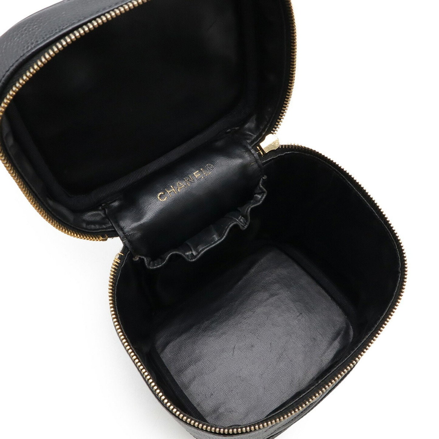 Chanel Vanity, Black, Leather, handbag