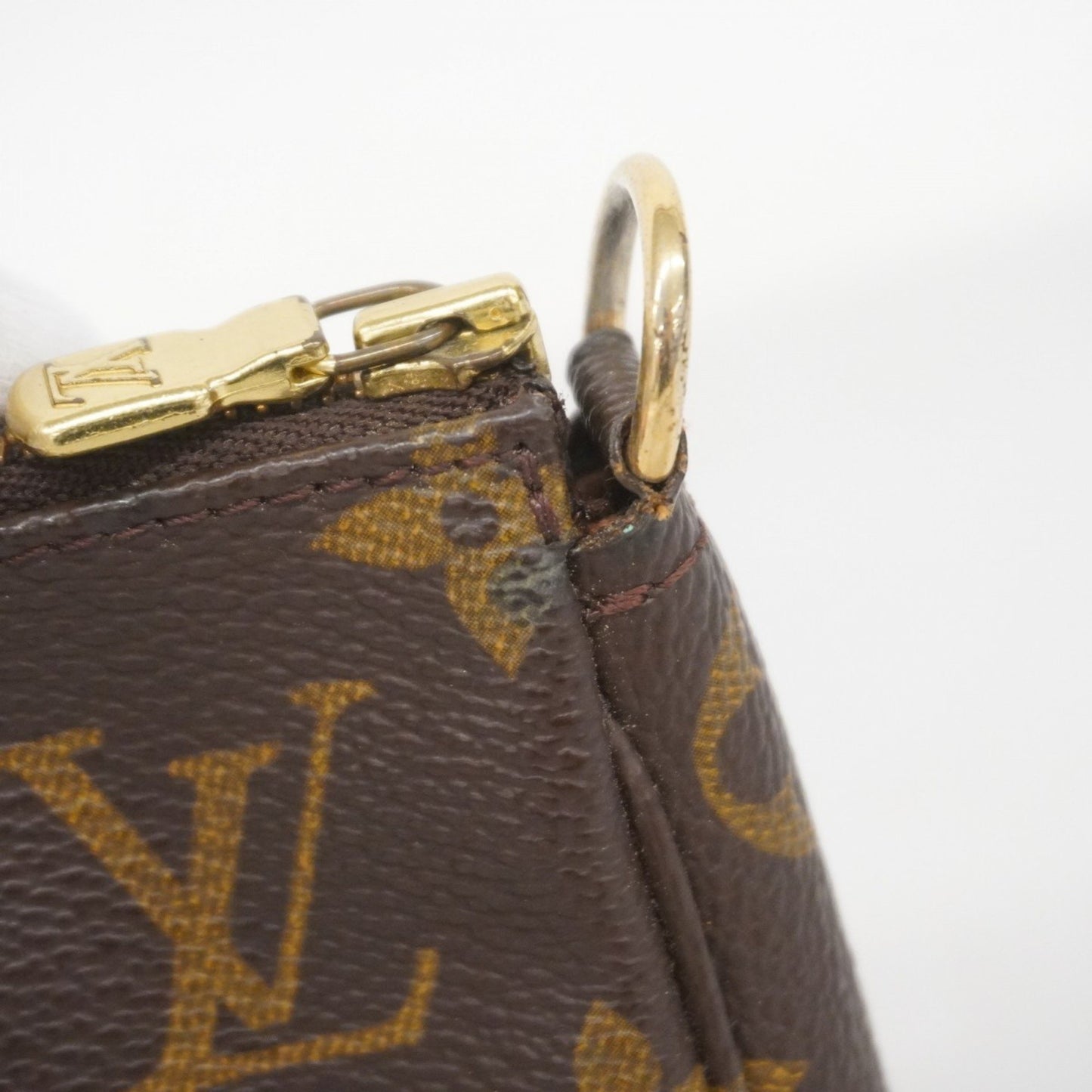 Louis Vuitton Pochette Accessoire, Brown, Canvas, clutch