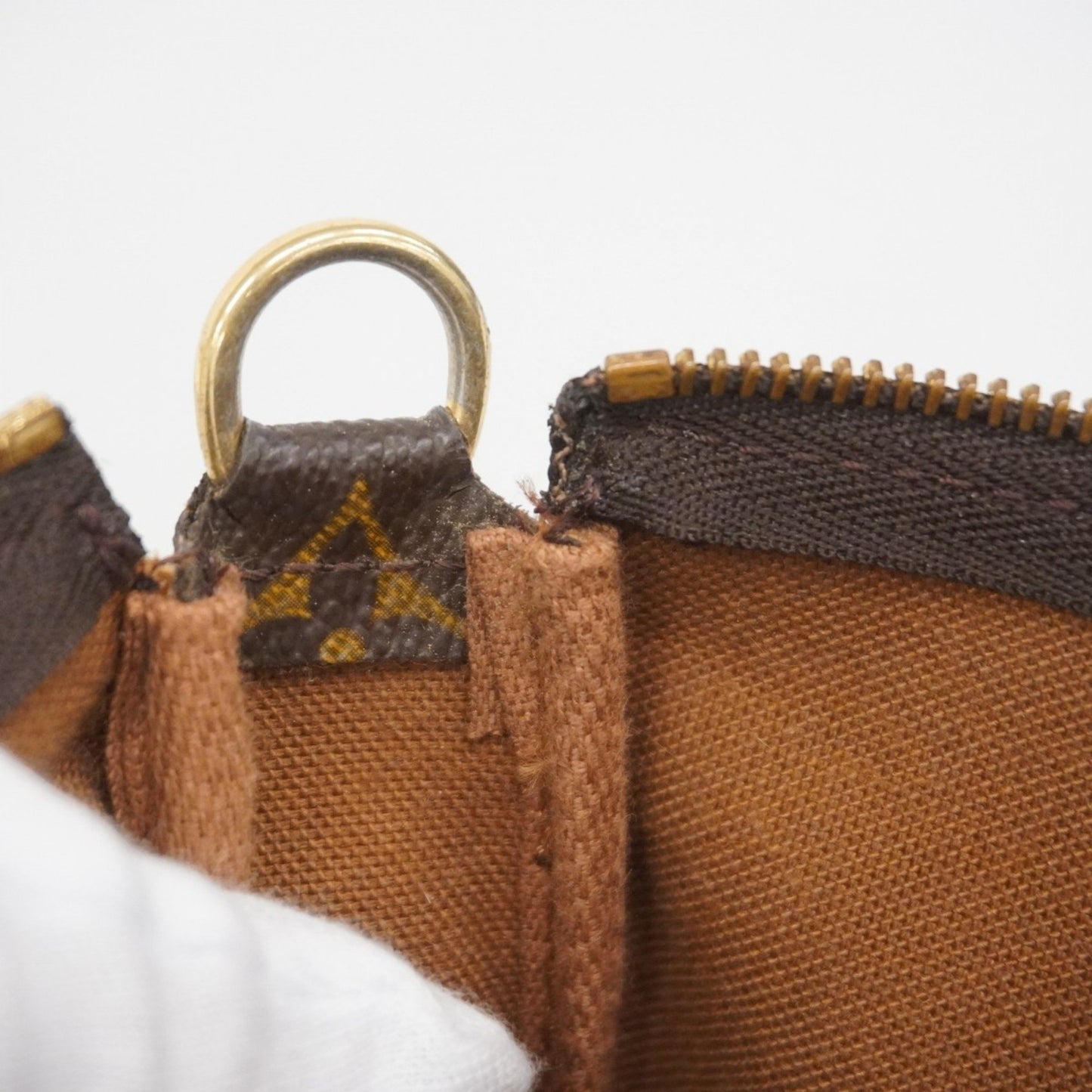 Louis Vuitton Pochette Accessoire, Brown, Canvas, clutch