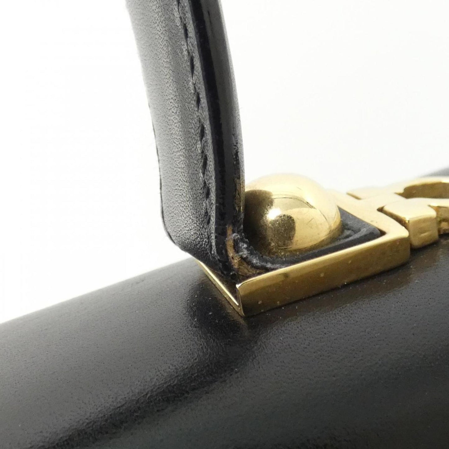 Salvatore Ferragamo Gancini, Black, Leather, handbag