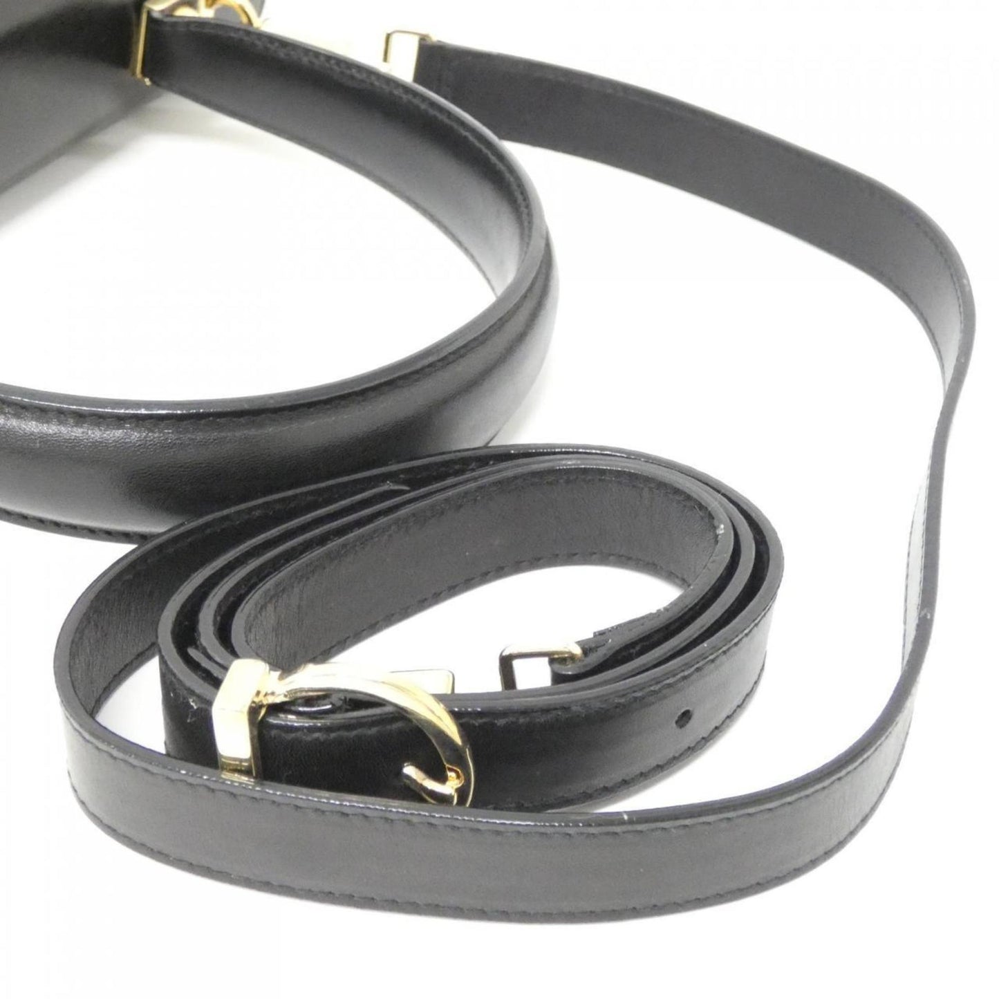 Salvatore Ferragamo Gancini, Black, Leather, handbag