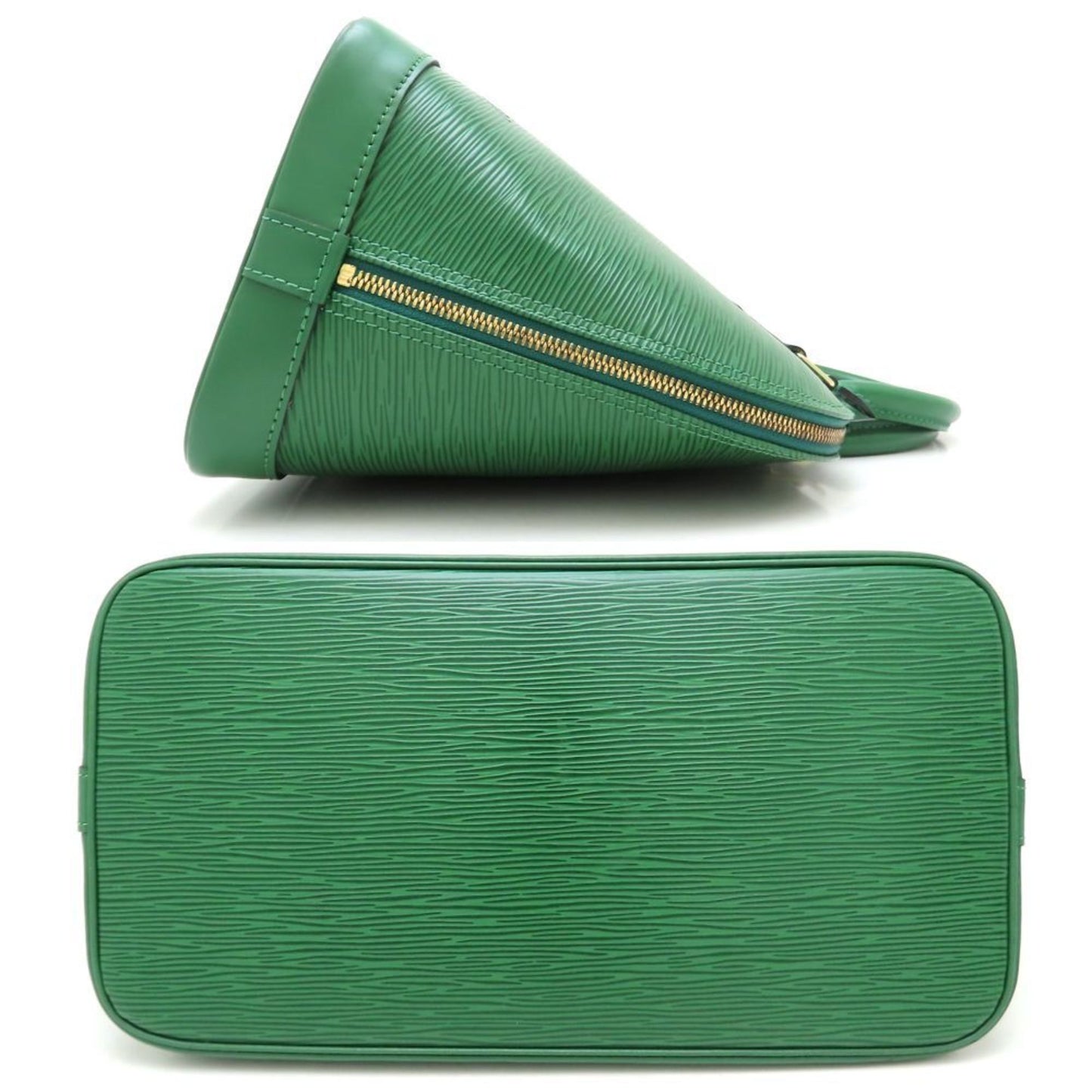 Louis Vuitton Alma, Green, Leather, handbag