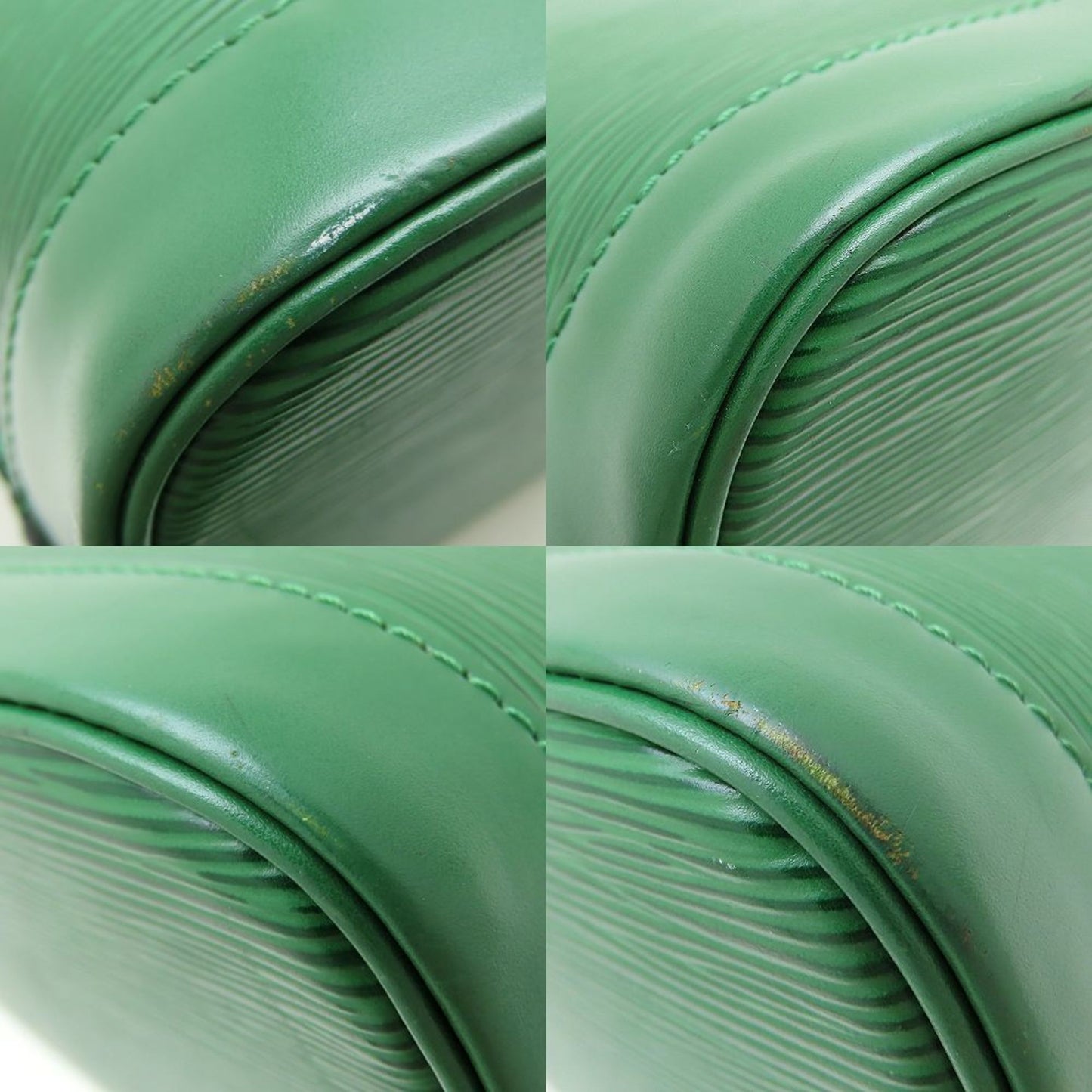 Louis Vuitton Alma, Green, Leather, handbag