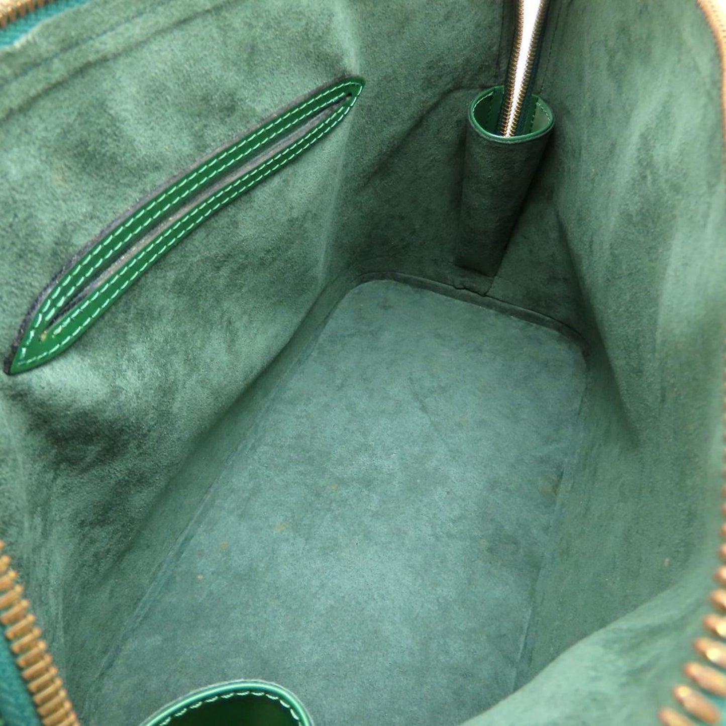Louis Vuitton Alma, Green, Leather, handbag