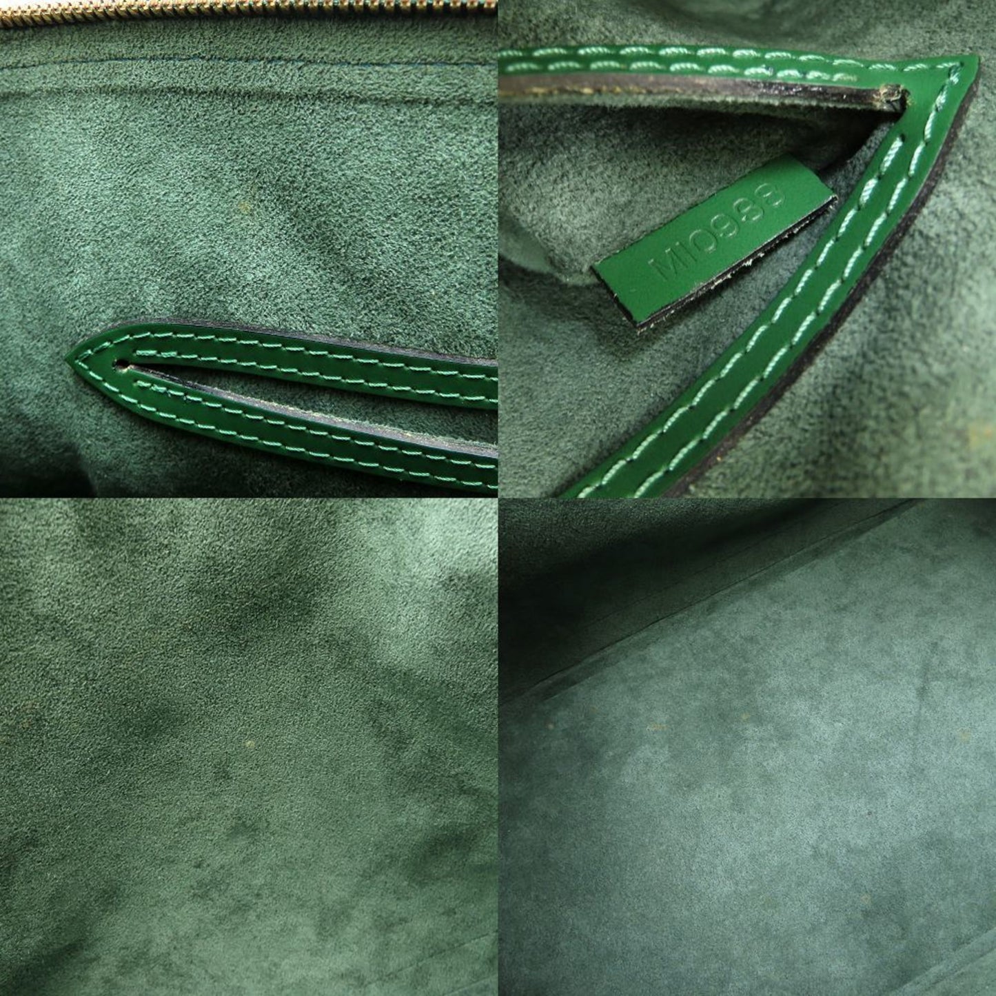 Louis Vuitton Alma, Green, Leather, handbag