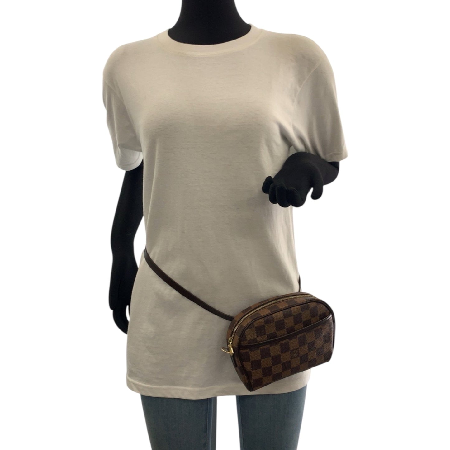 Louis Vuitton Ipanema, Brown, "CANVAS, LEATHER", clutch