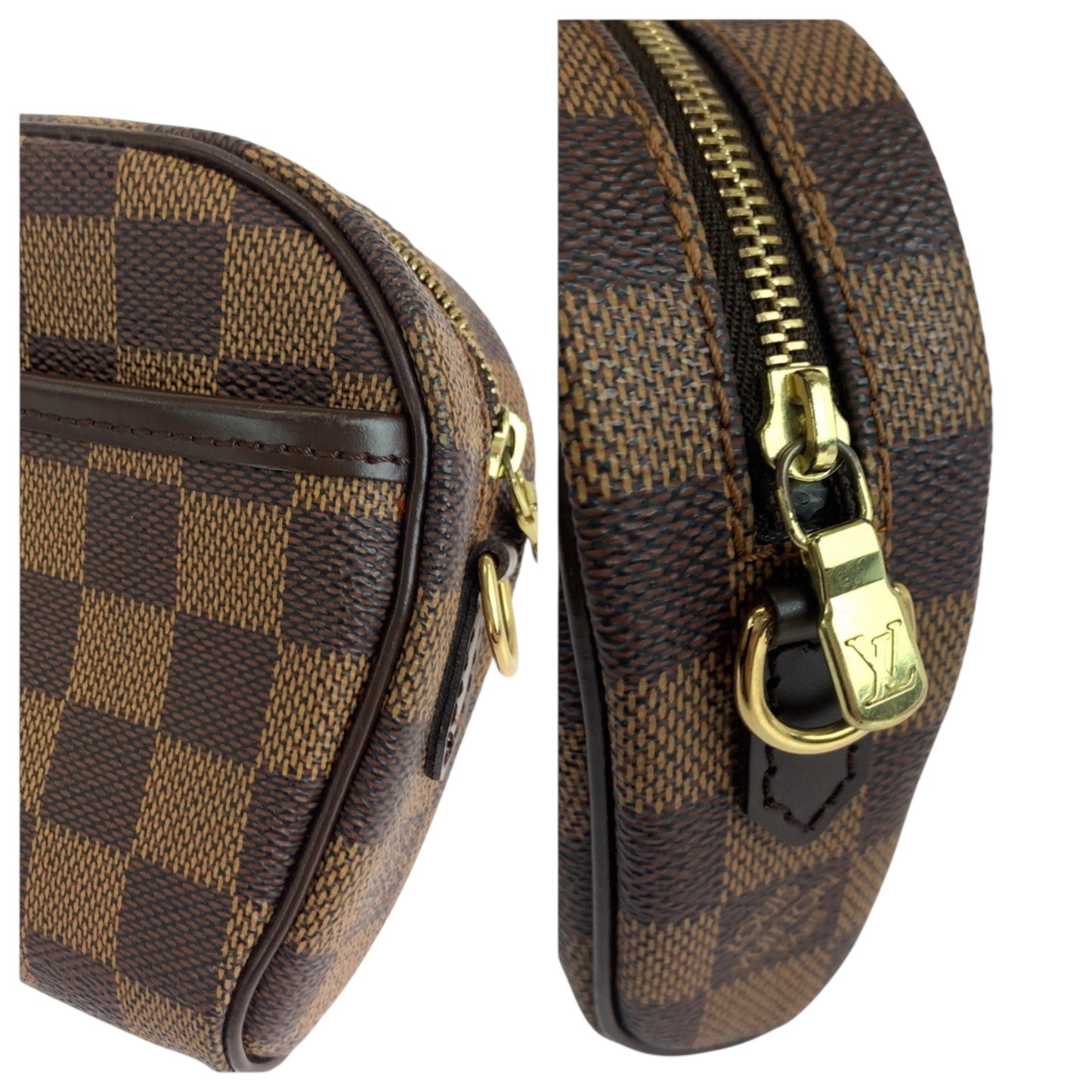 Louis Vuitton Ipanema, Brown, "CANVAS, LEATHER", clutch
