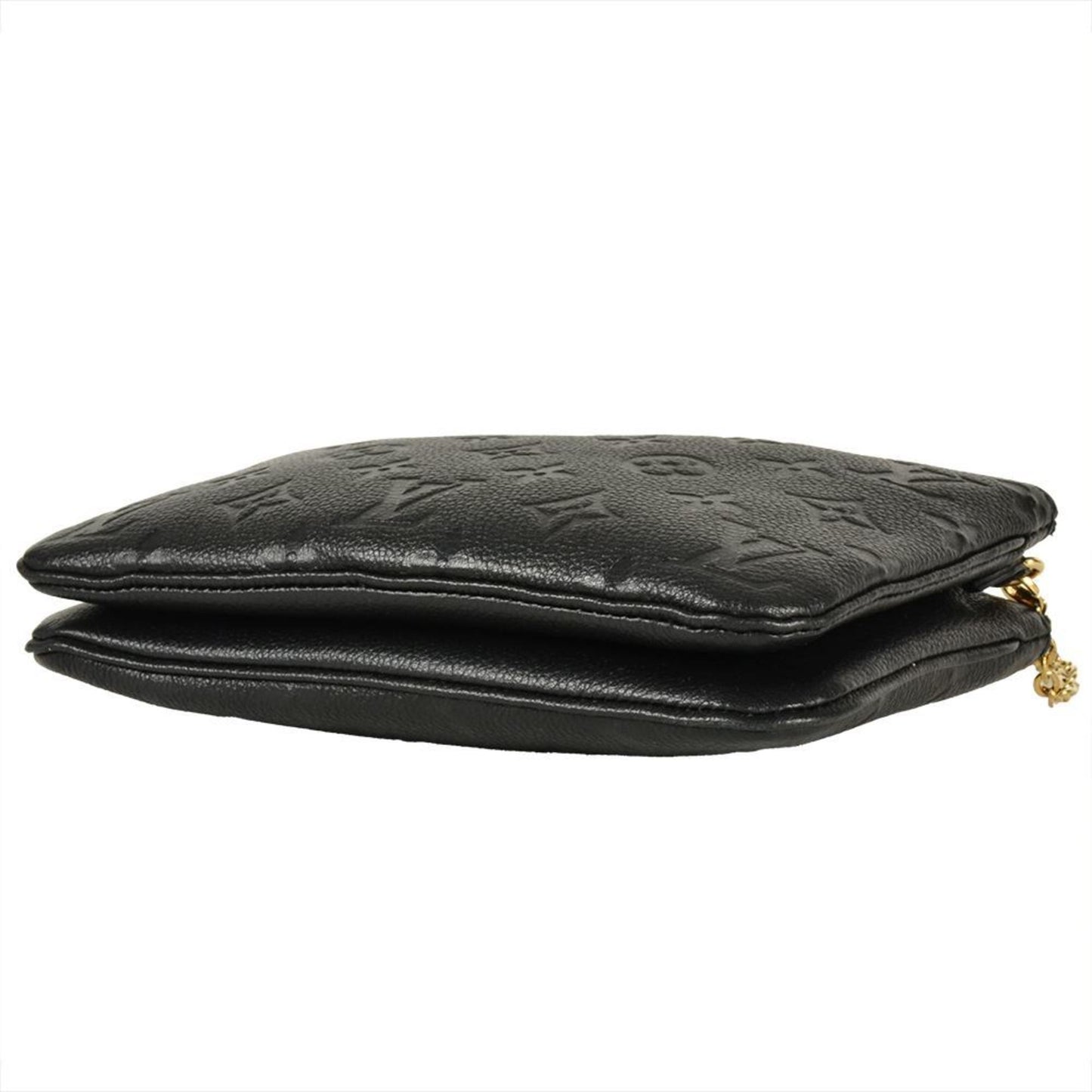 Louis Vuitton Double Zip, Black, Leather, clutch