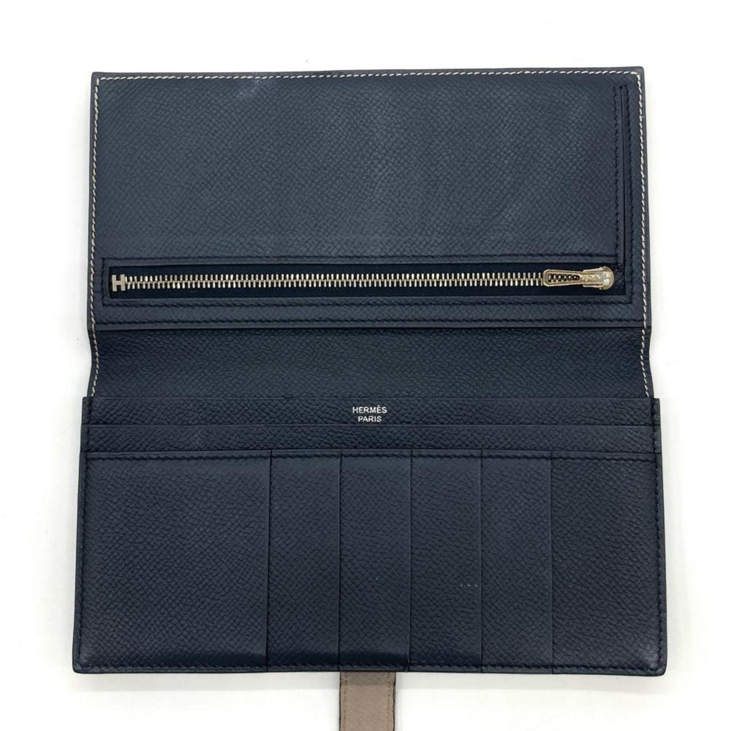 Hermès Béarn, Grey, Leather, wallet