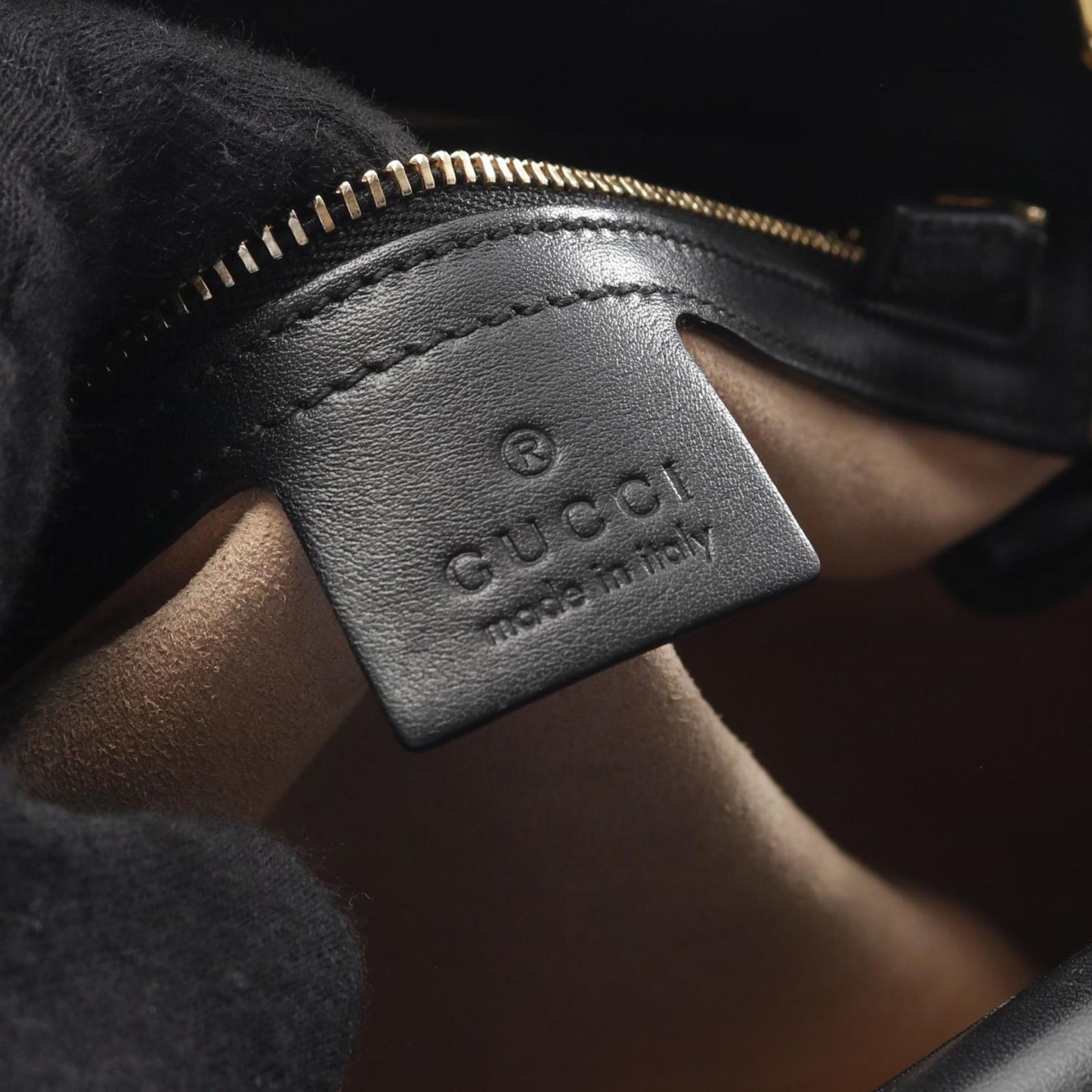 Gucci Bamboo, Black, Leather, handbag