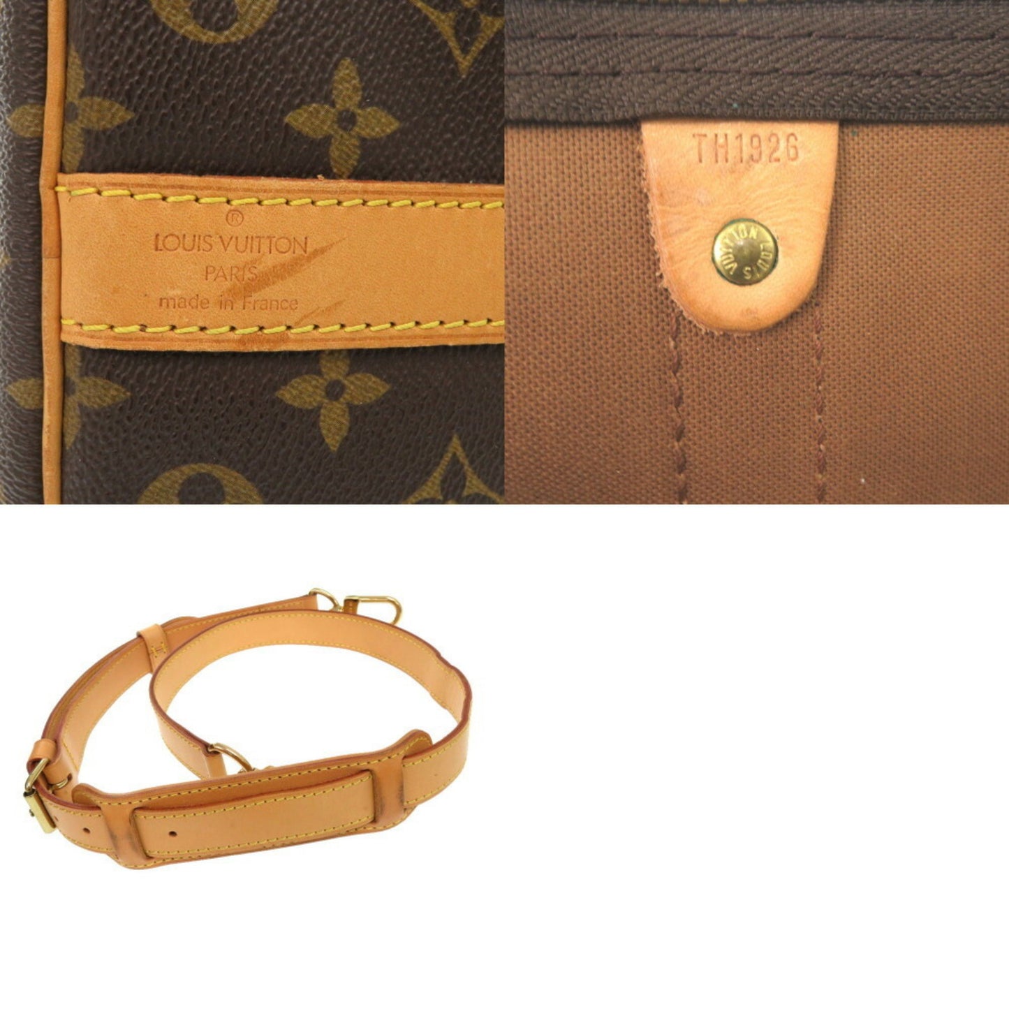 Louis Vuitton Keepall Bandouliere 50, Brown, "CANVAS, LEATHER", travel
