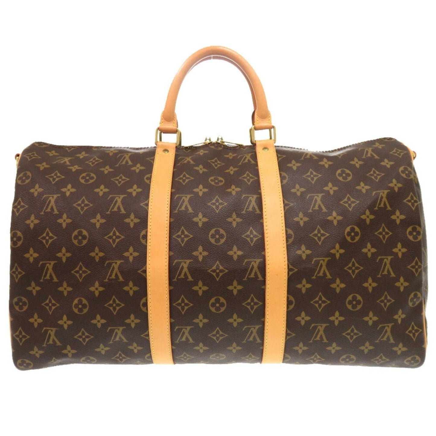 Louis Vuitton Keepall Bandouliere 50, Brown, "CANVAS, LEATHER", travel