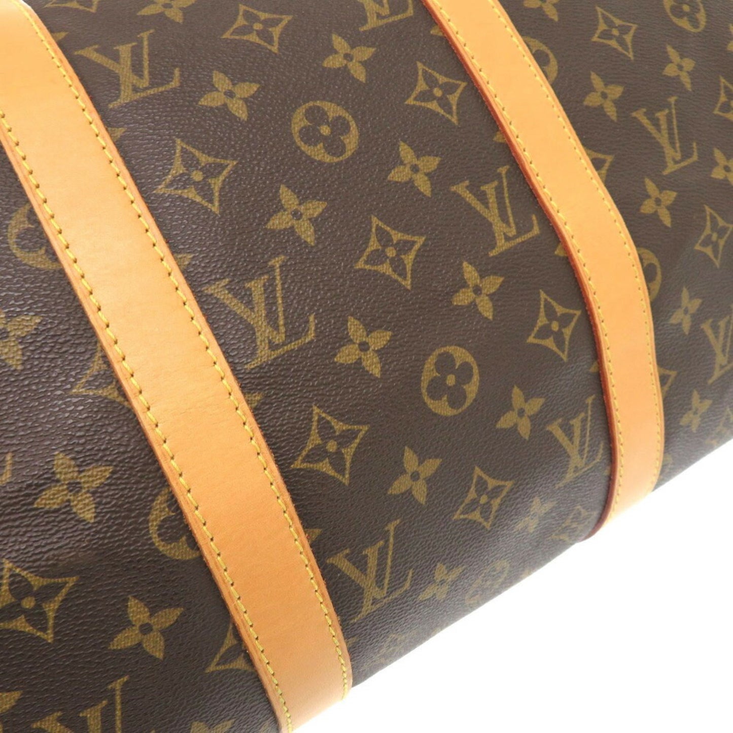 Louis Vuitton Keepall Bandouliere 50, Brown, "CANVAS, LEATHER", travel