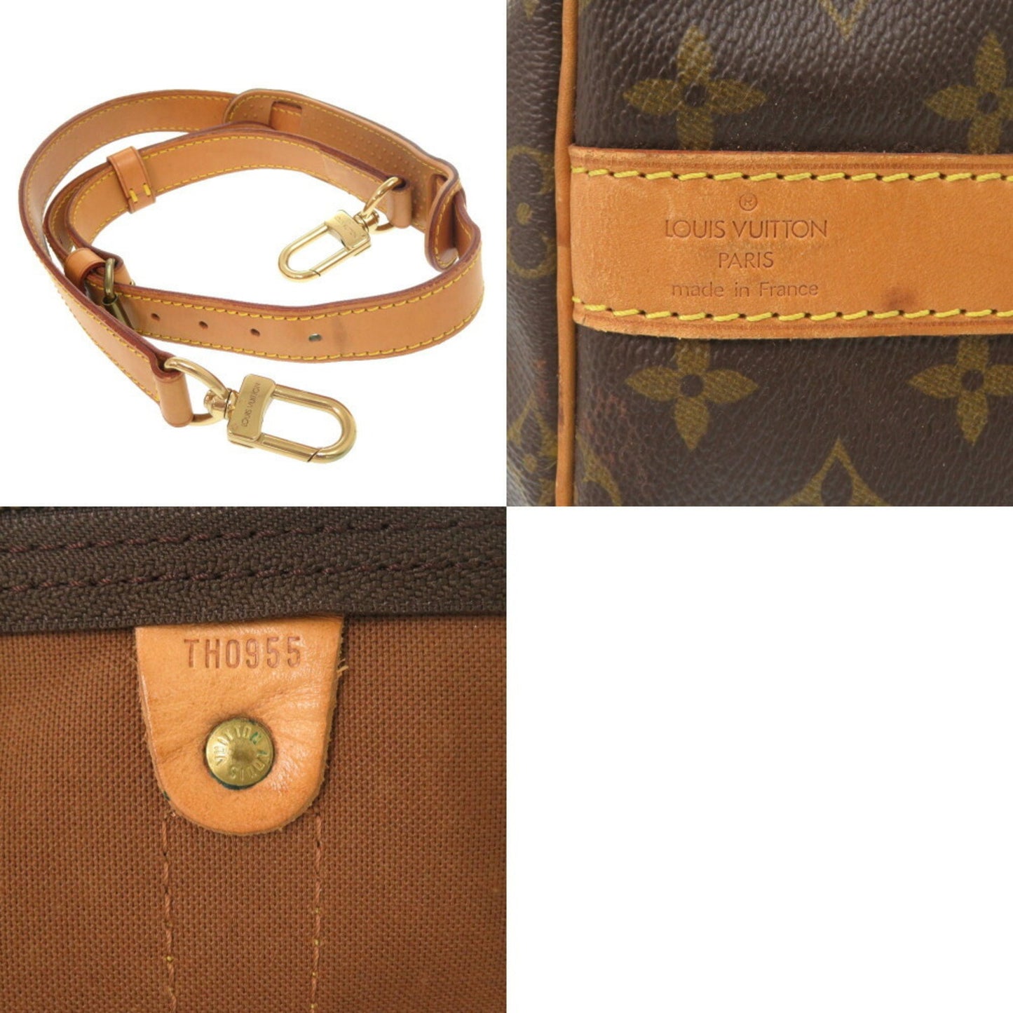Louis Vuitton Keepall Bandouliere 55, Brown, "CANVAS, LEATHER", travel