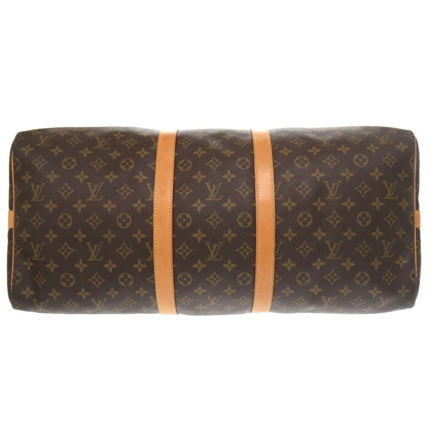 Louis Vuitton Keepall Bandouliere 55, Brown, "CANVAS, LEATHER", travel