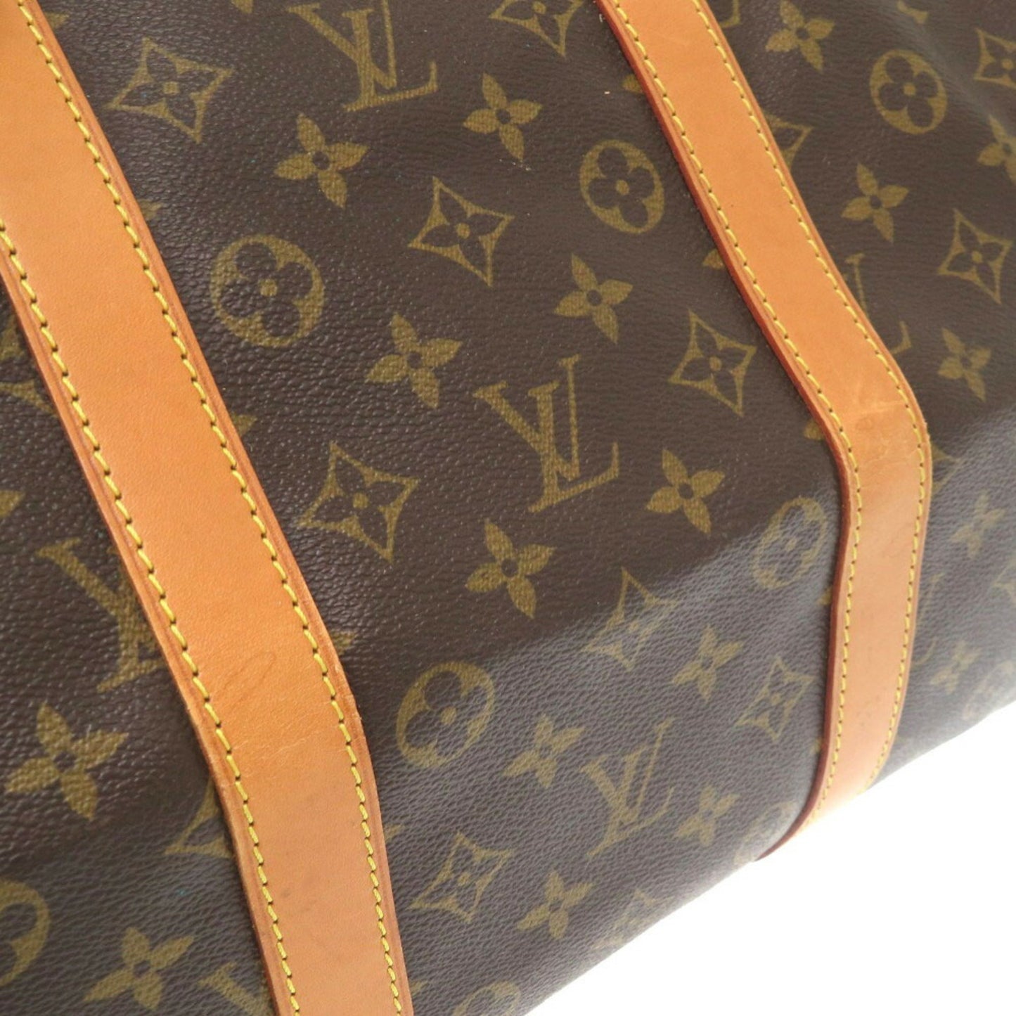 Louis Vuitton Keepall Bandouliere 55, Brown, "CANVAS, LEATHER", travel