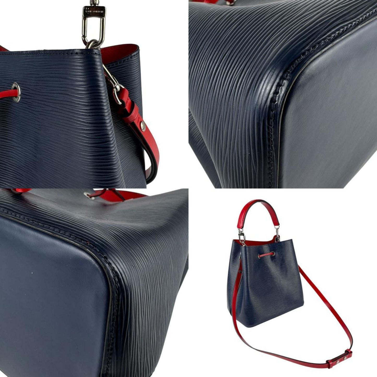 Louis Vuitton NéoNoé, Blue, Leather, handbag