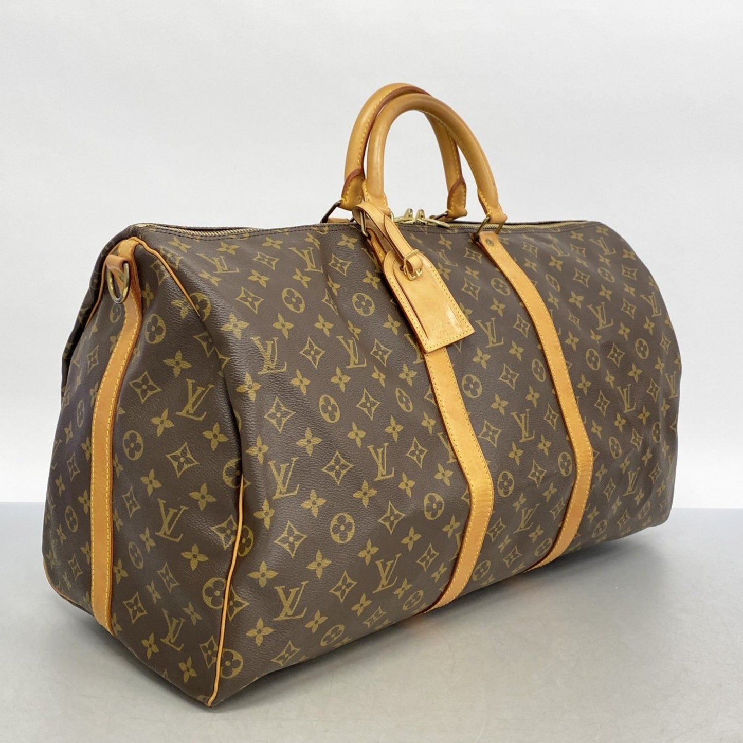 Louis Vuitton Keepall Bandouliere 55, Brown, Canvas, travel